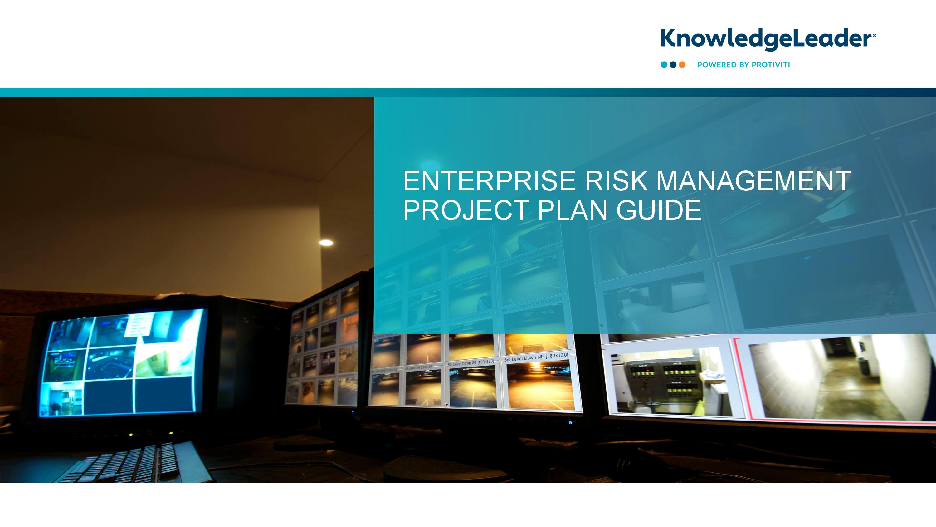 Screenshot of the first page of Enterprise Risk Management Project Plan Guide