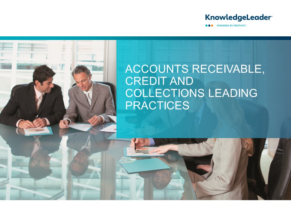 Screenshot of the first page of Accounts Receivable, Credit and Collections Leading Practices