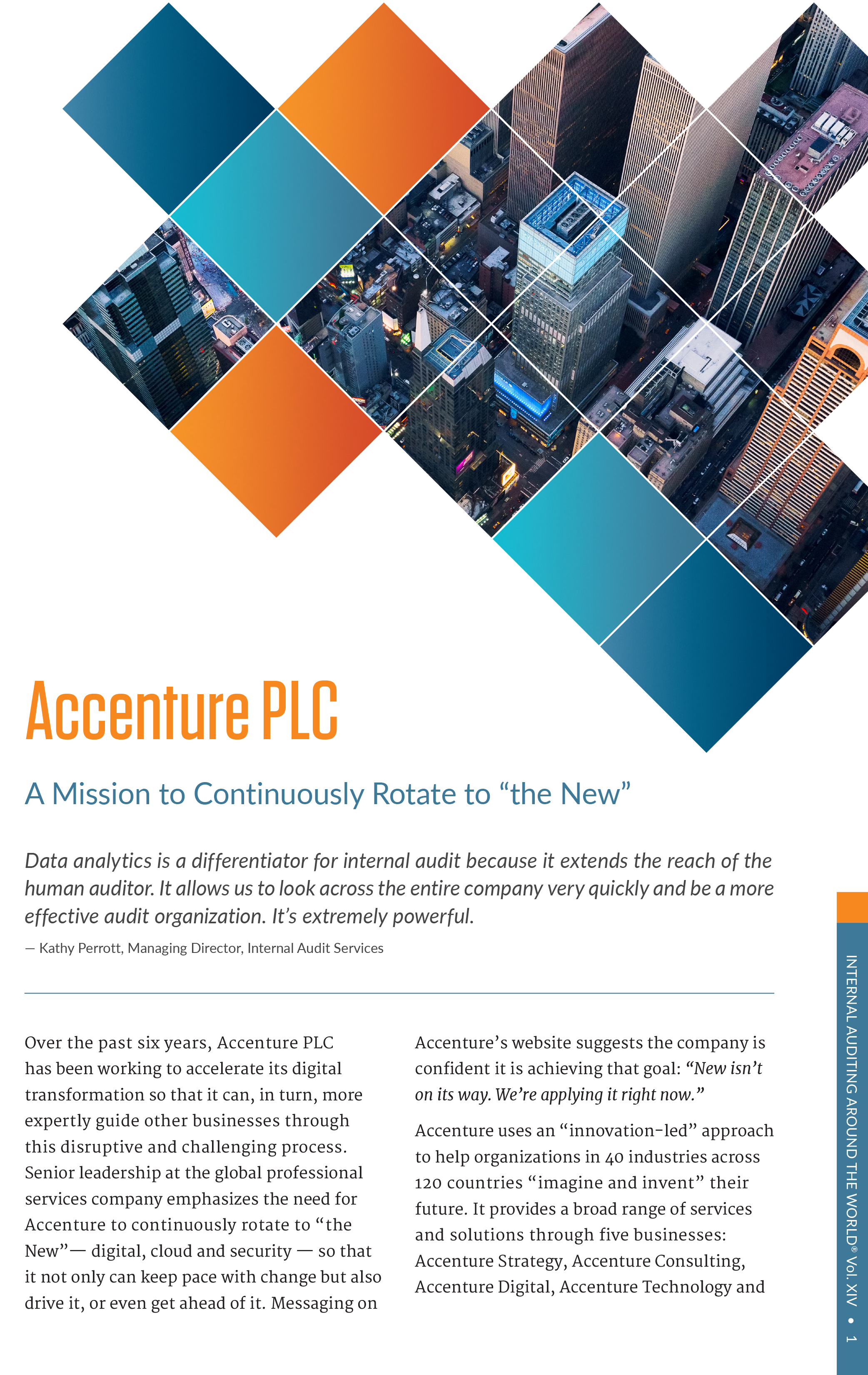 Screenshot of the first page of Accenture PLC - A Mission to Continuously Rotate to “the New”