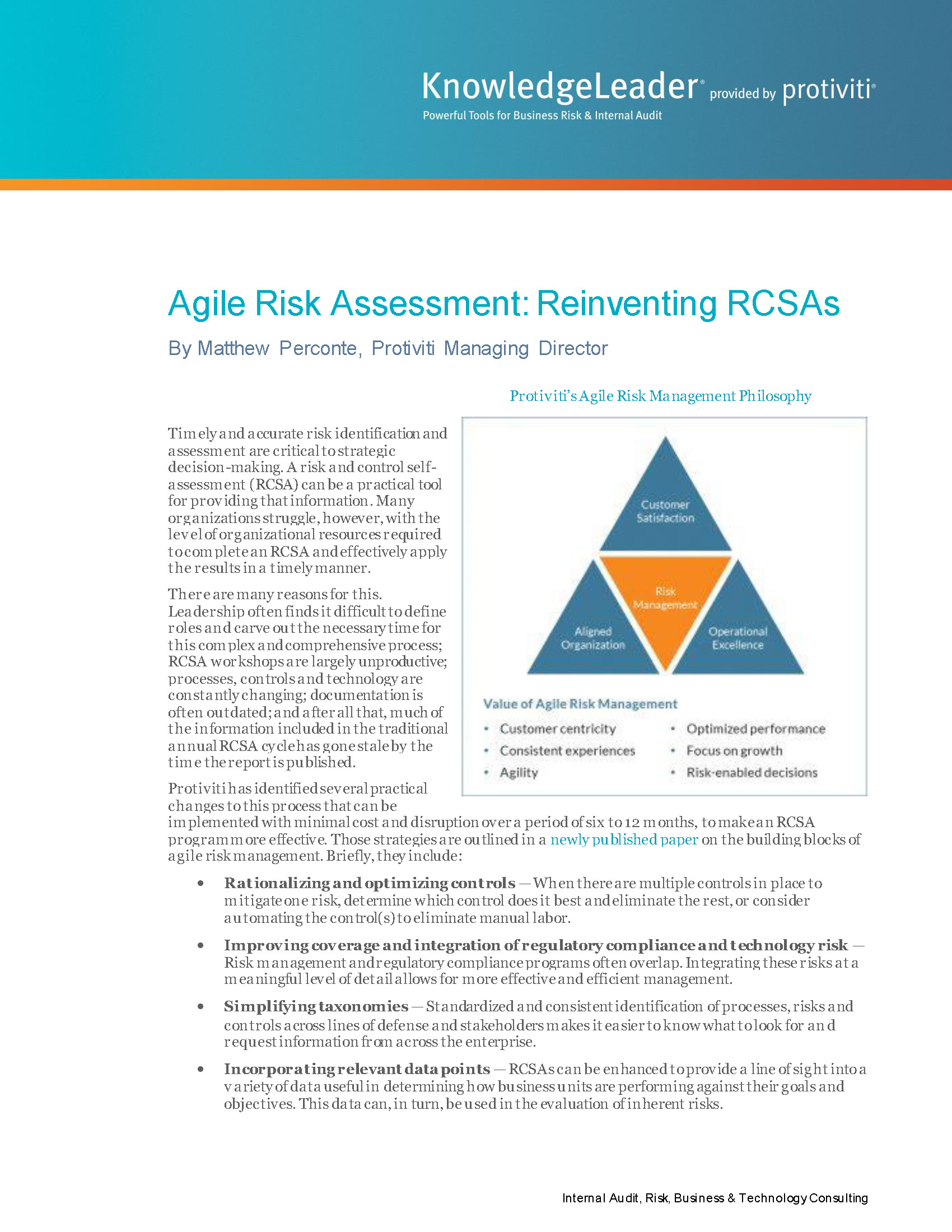 Screenshot of the first page of Agile Risk Assessment A Closer Look