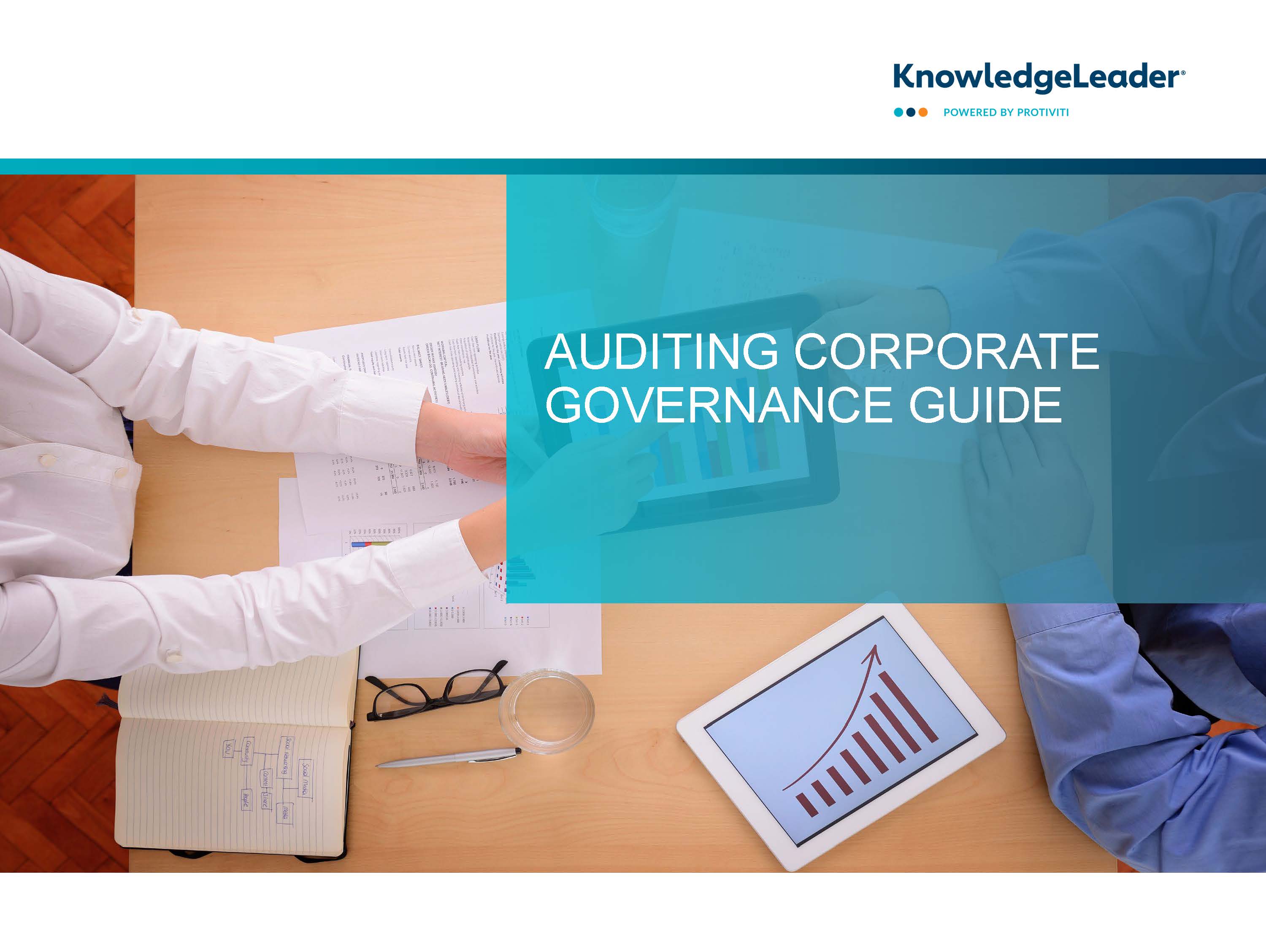 Screenshot of the first page of Auditing Corporate Governance Guide