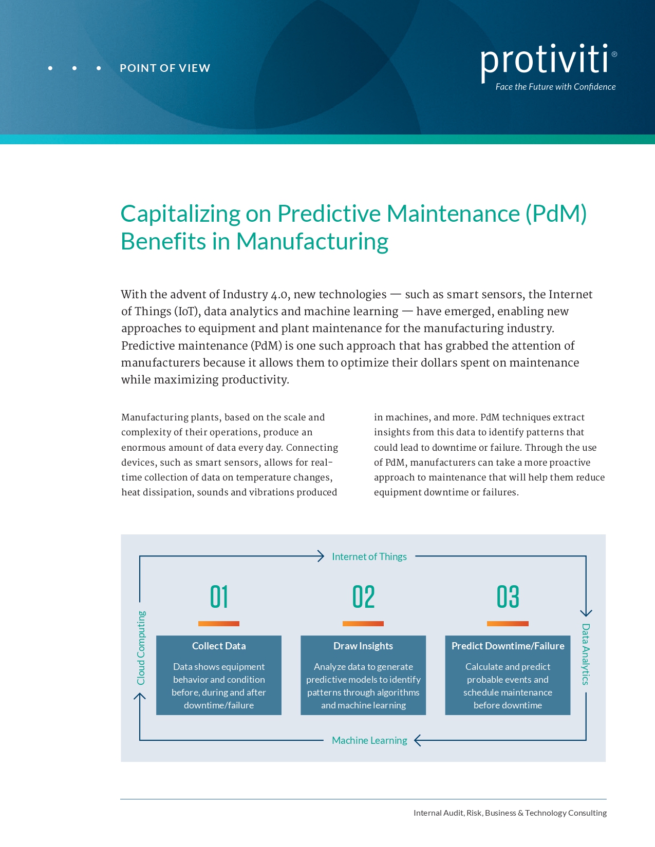 Screenshot of the first page of Capitalizing on Predictive Maintenance (PdM) Benefits in Manufacturing