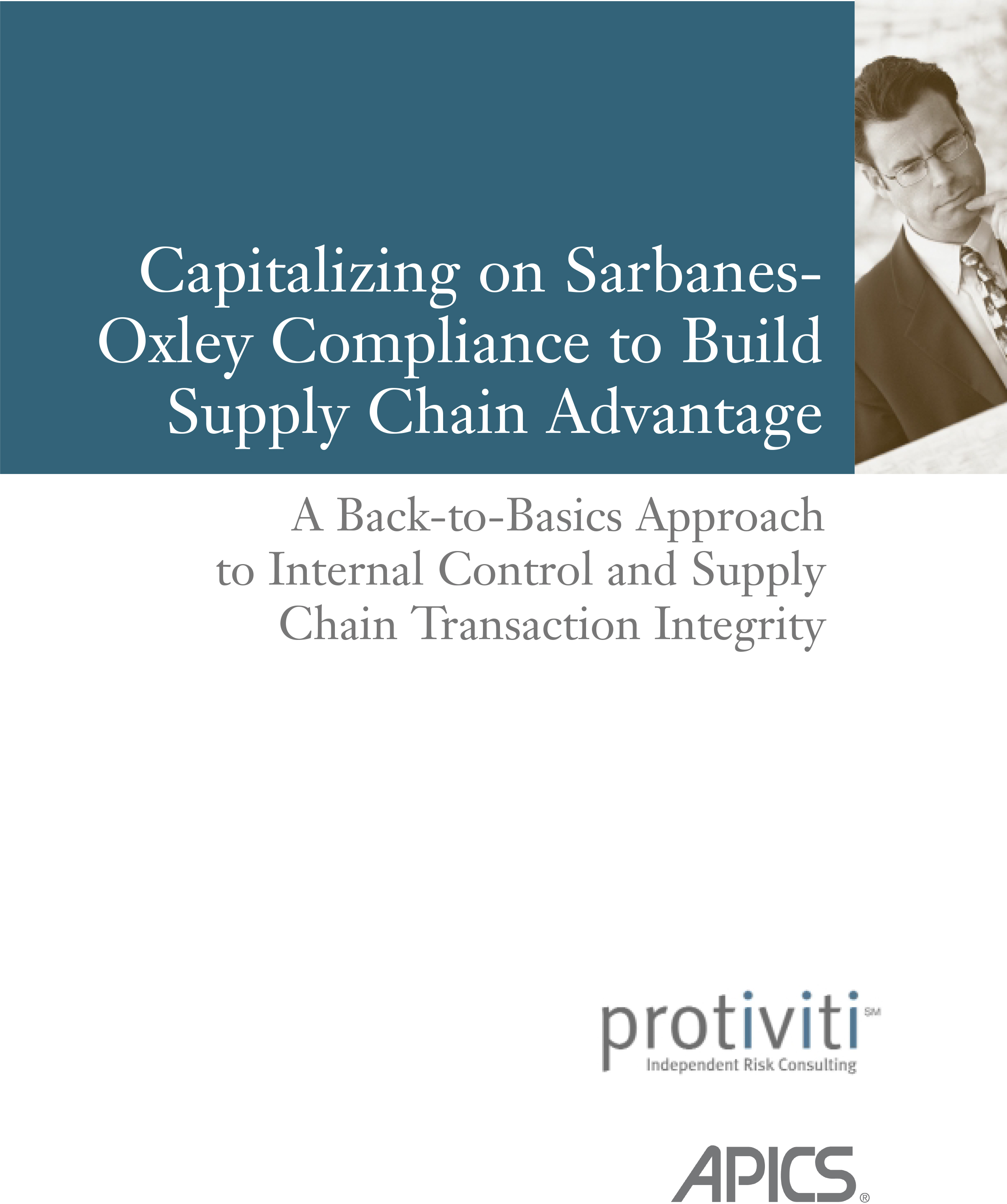 Screenshot of the first page of Capitalizing on Sarbanes-Oxley Compliance to Build Supply Chain Advantage