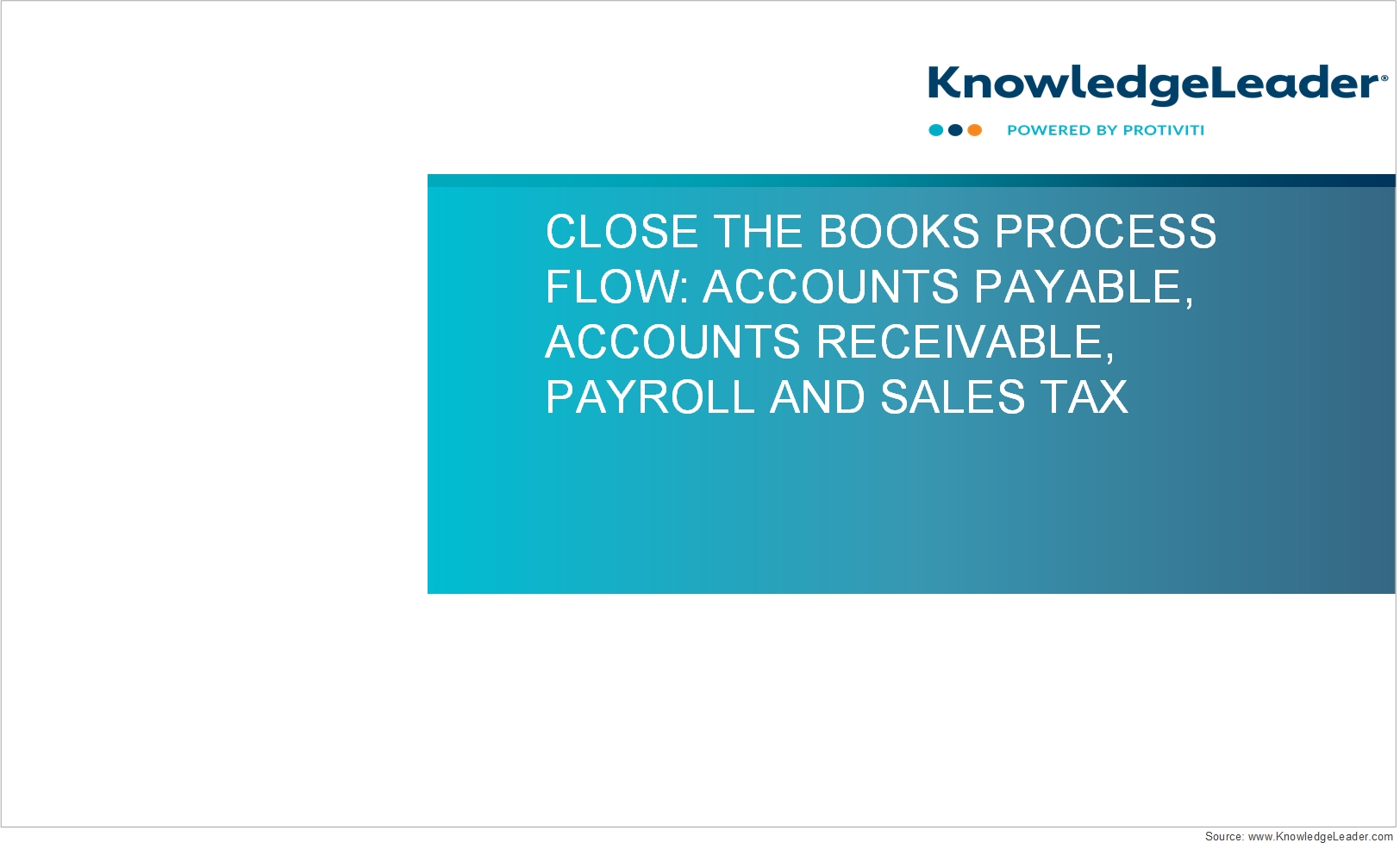 screenshot of the first page of Close the Books Process Flow: Accounts Payable, Accounts Receivable, Payroll and Sales Tax