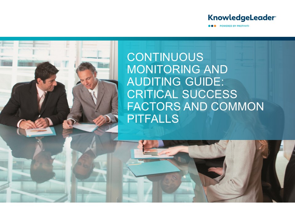 screenshot of first page of Continuous Monitoring and Auditing Guide Critical Success Factors and Common Pitfalls