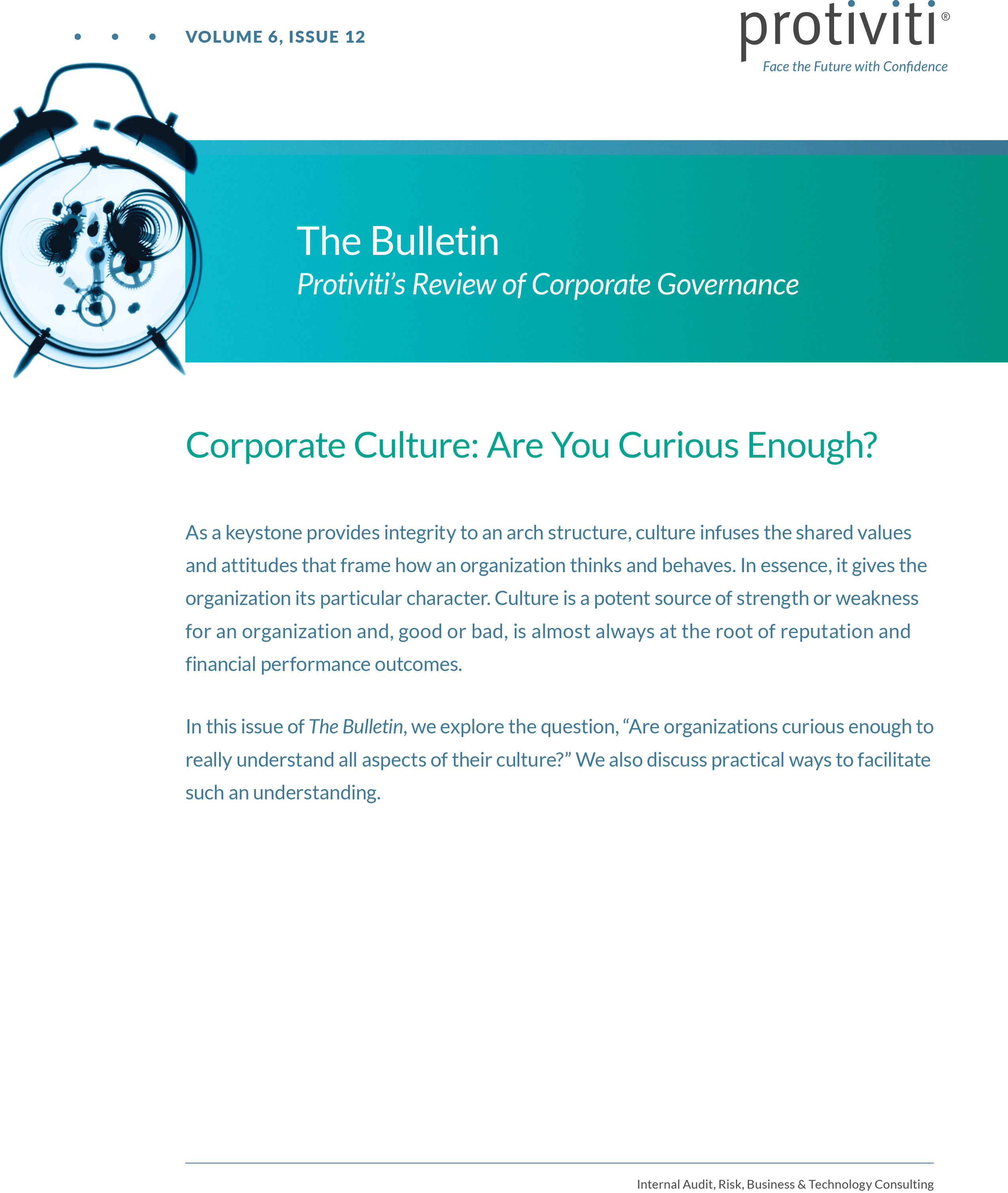 Screenshot of the first page of Corporate Culture: Are You Curious Enough?