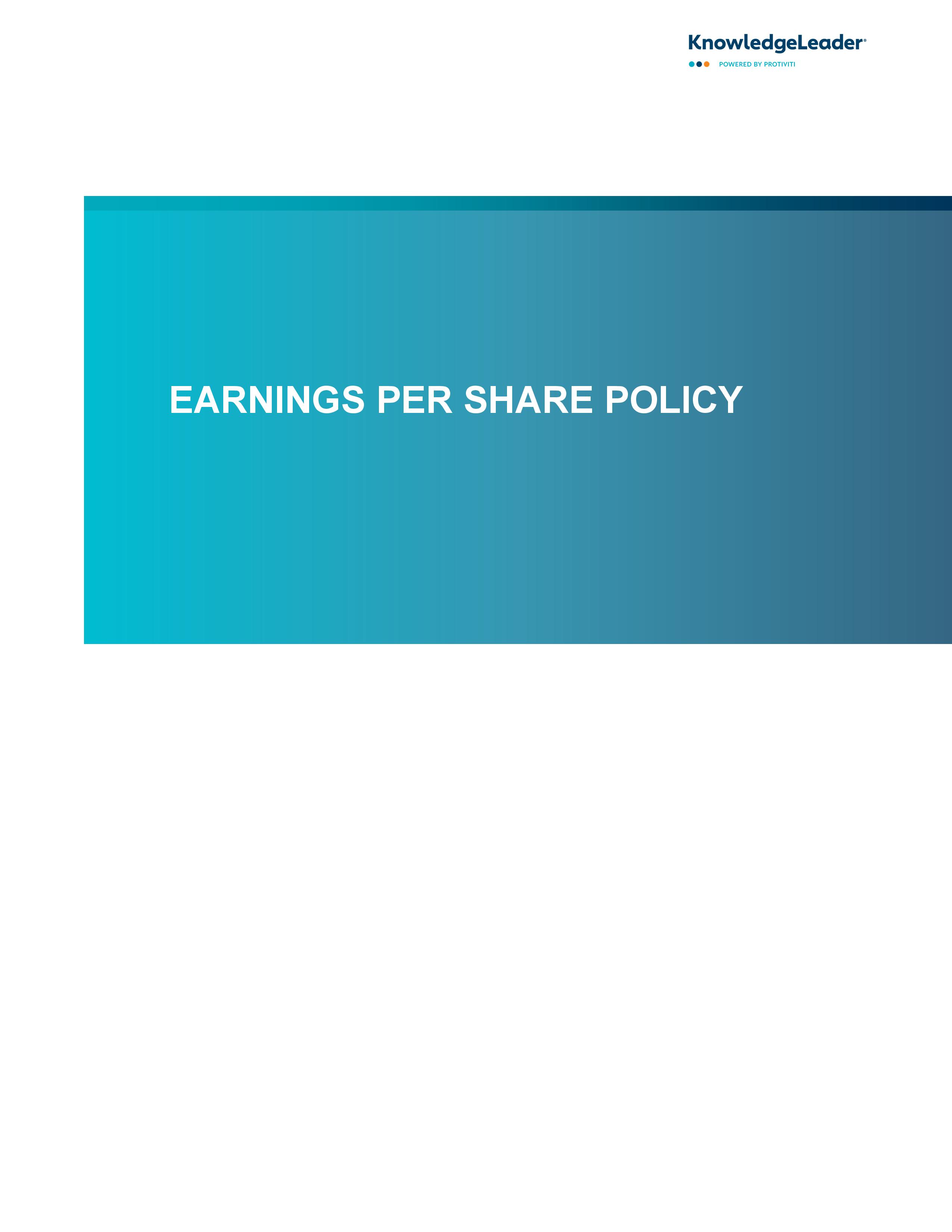Screenshot of the first page of Earnings Per Share Policy-page-001
