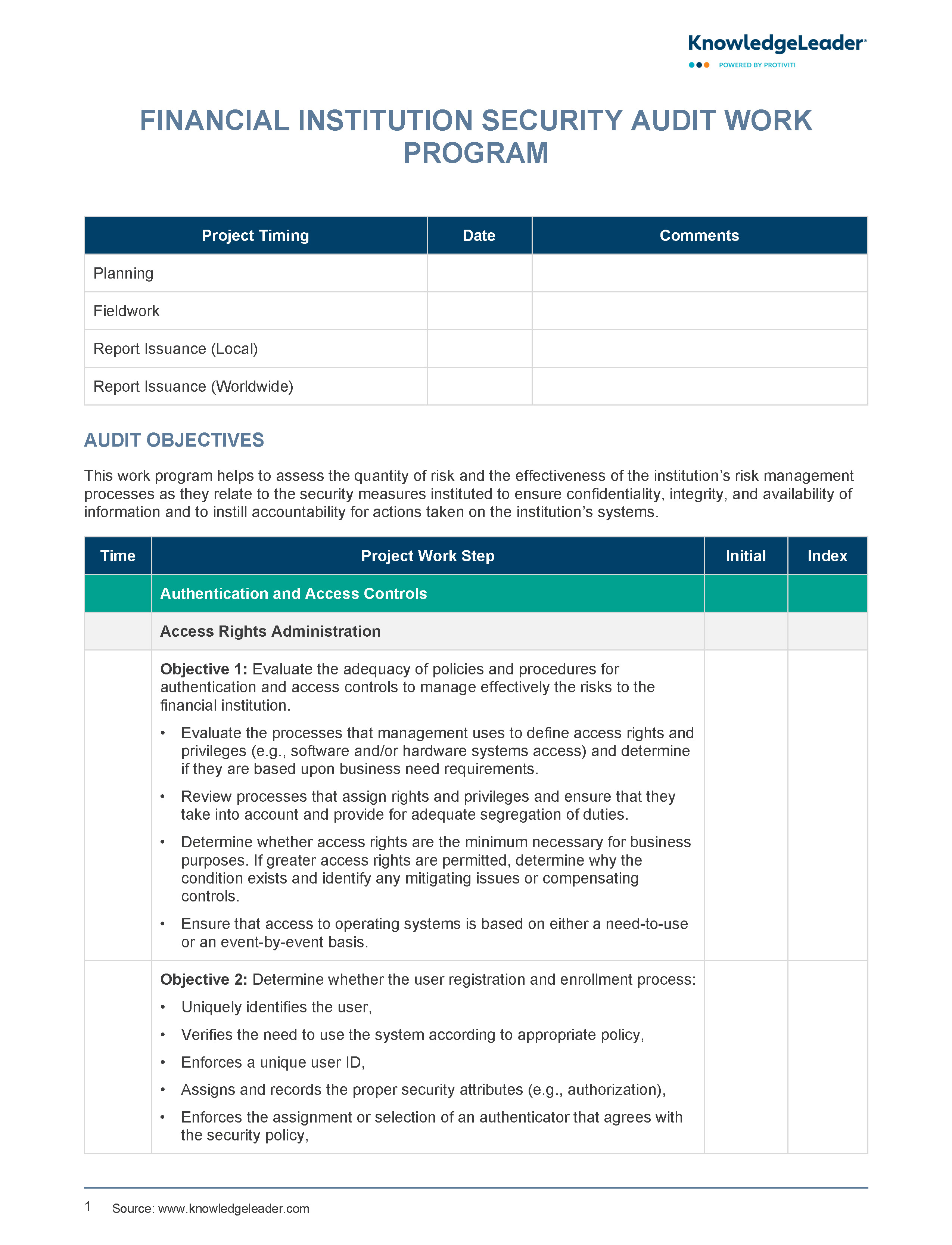 Screenshot of the first page of Financial Elements and Business Process Prioritization Memo