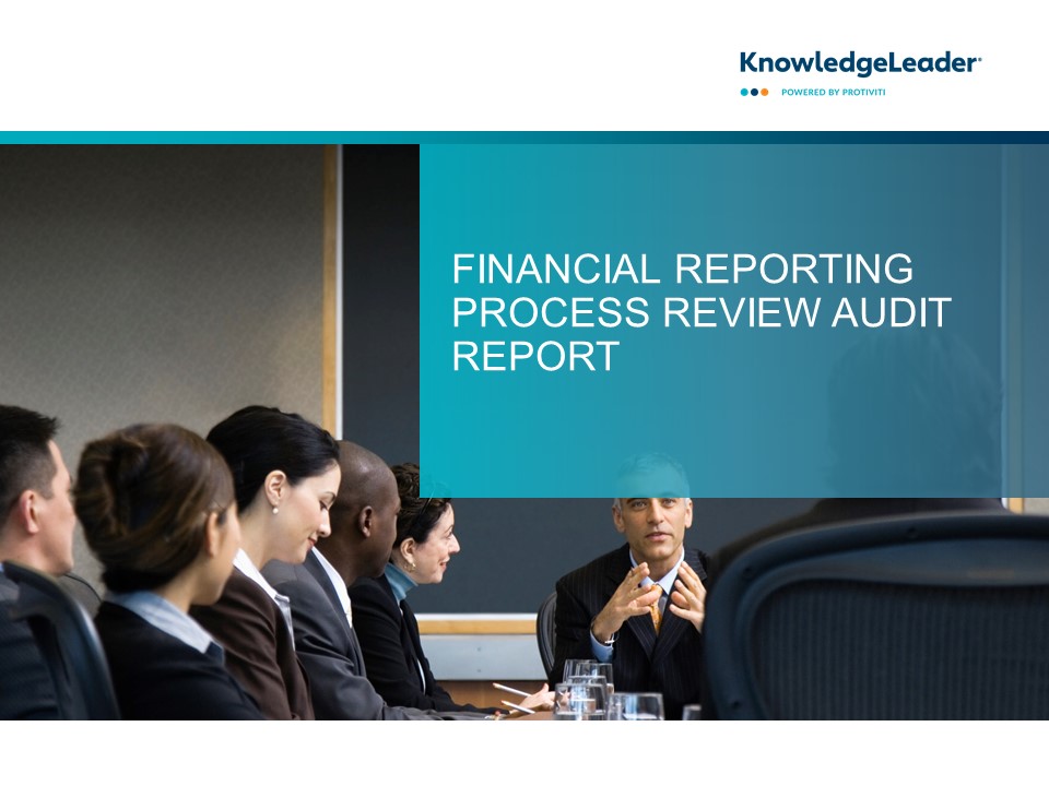 Screenshot of the first page of Financial Reporting Process Review Audit Report