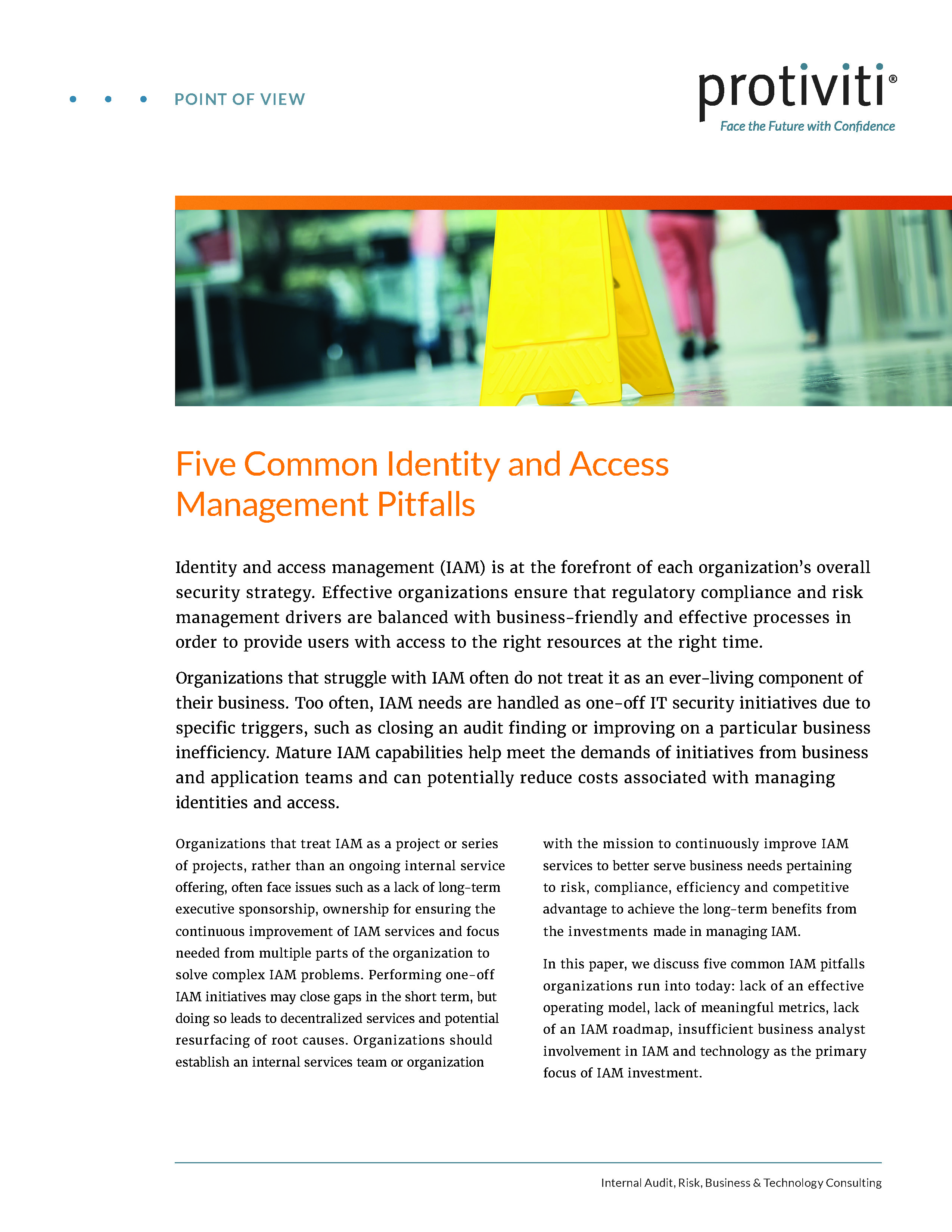 Screenshot of the first page of Five Common Identity and Access Management Pitfalls