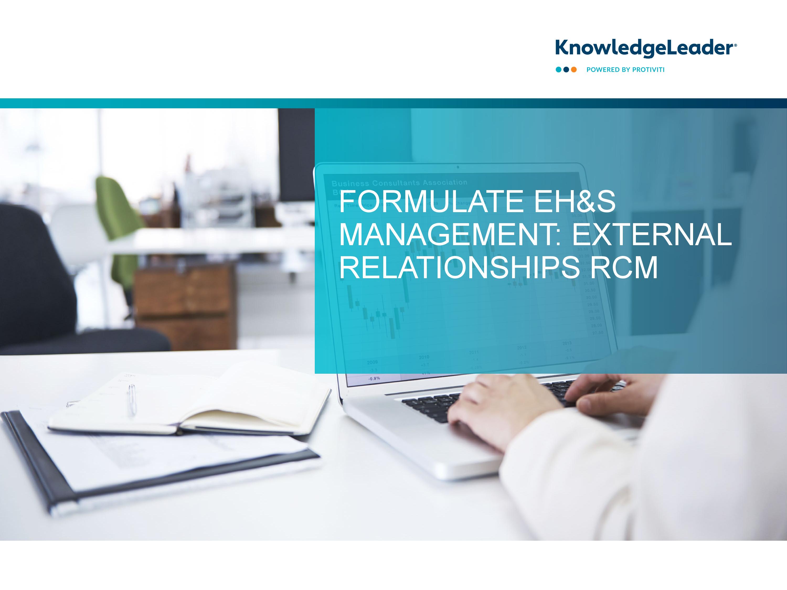 Formulate EH&S Management External Relationships RCM