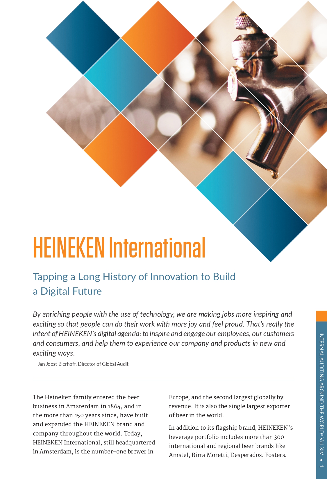 Screenshot of the first page of HEINEKEN International - Tapping a Long History of Innovation to Build a Digital Future