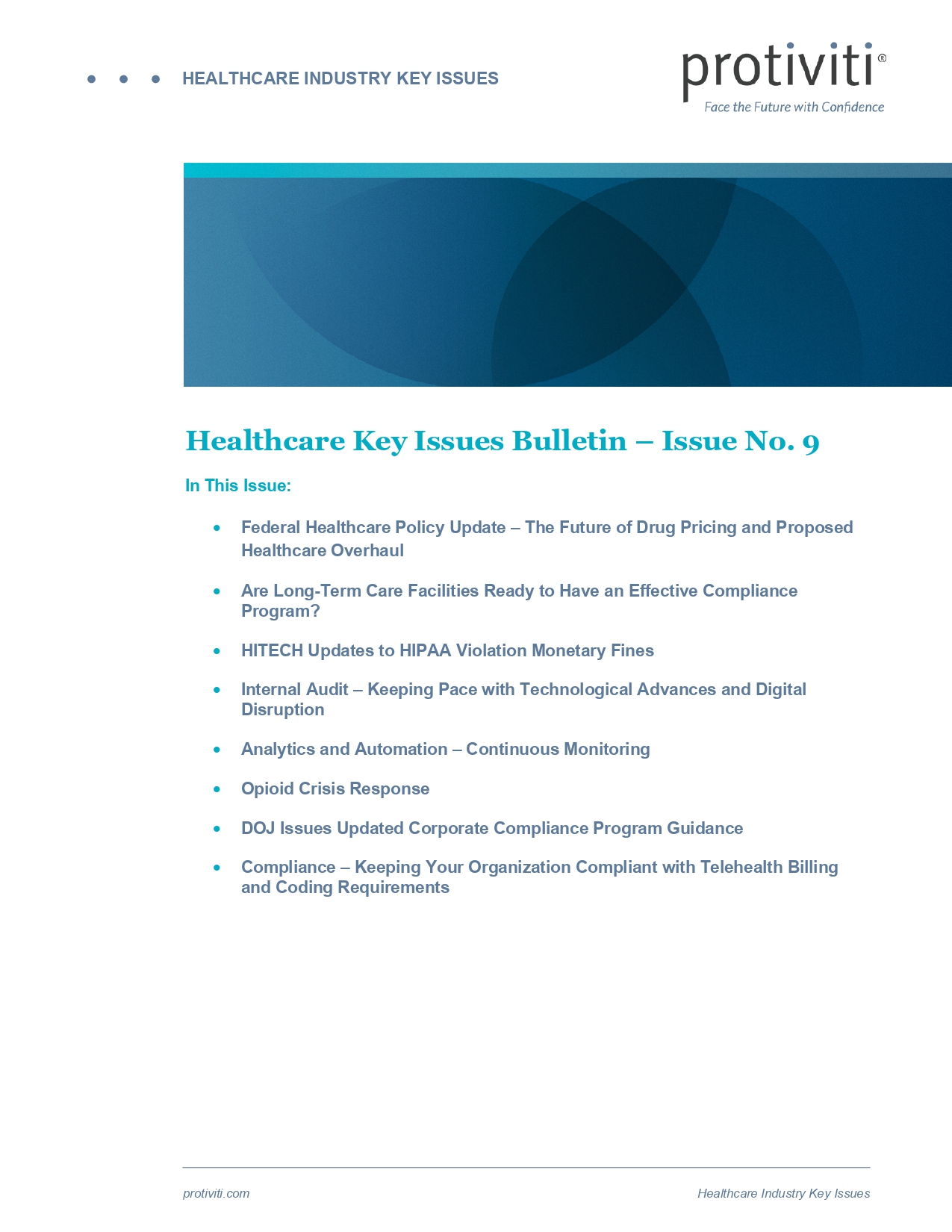 Screenshot of the first page of Healthcare Key Issues Bulletin - Issue No. 9_page-0001