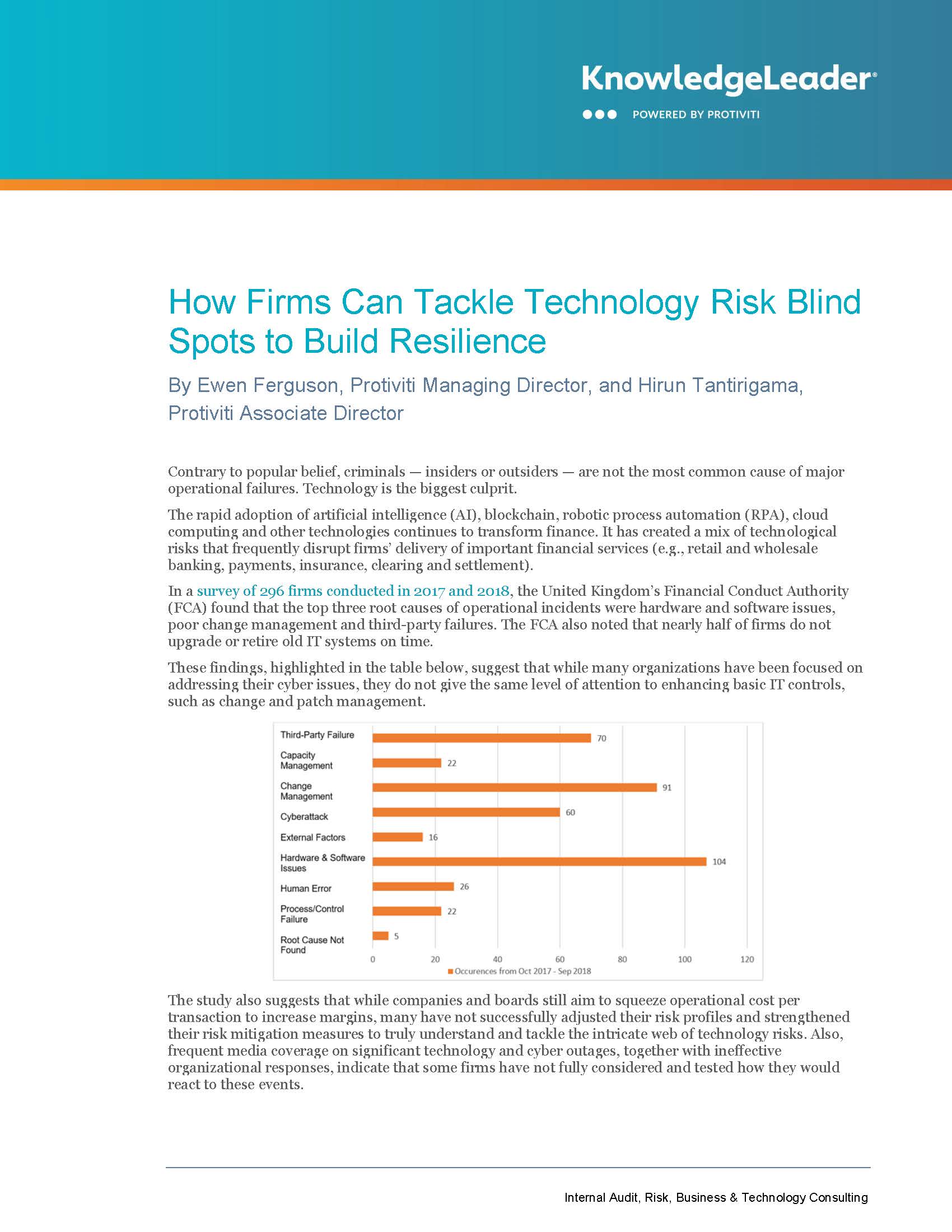 Screenshot of the first page of How Firms Can Tackle Technology Risk Blind Spots to Build Resilience