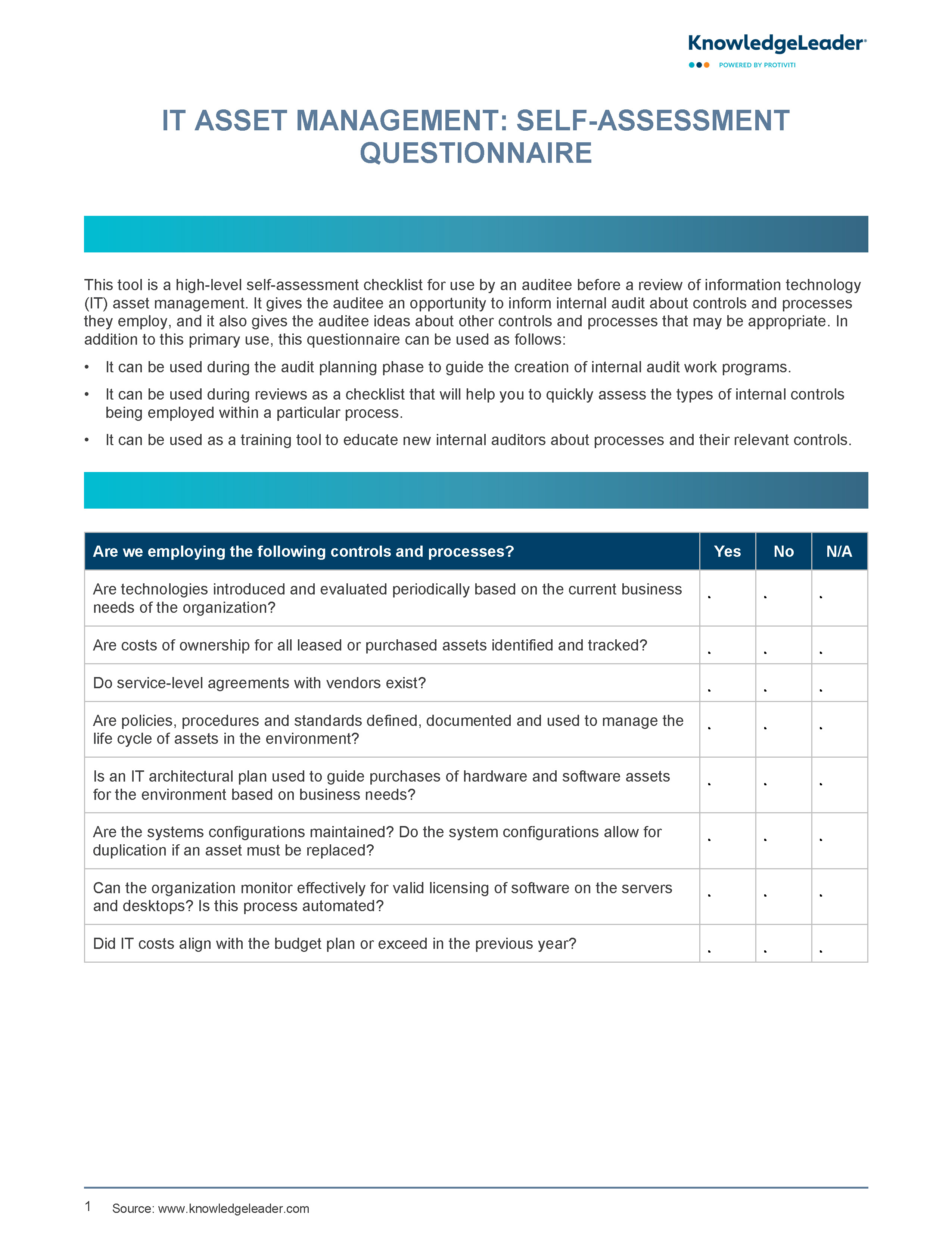 Screenshot of the first page of Anti-Fraud Program Evaluation Questionnaire