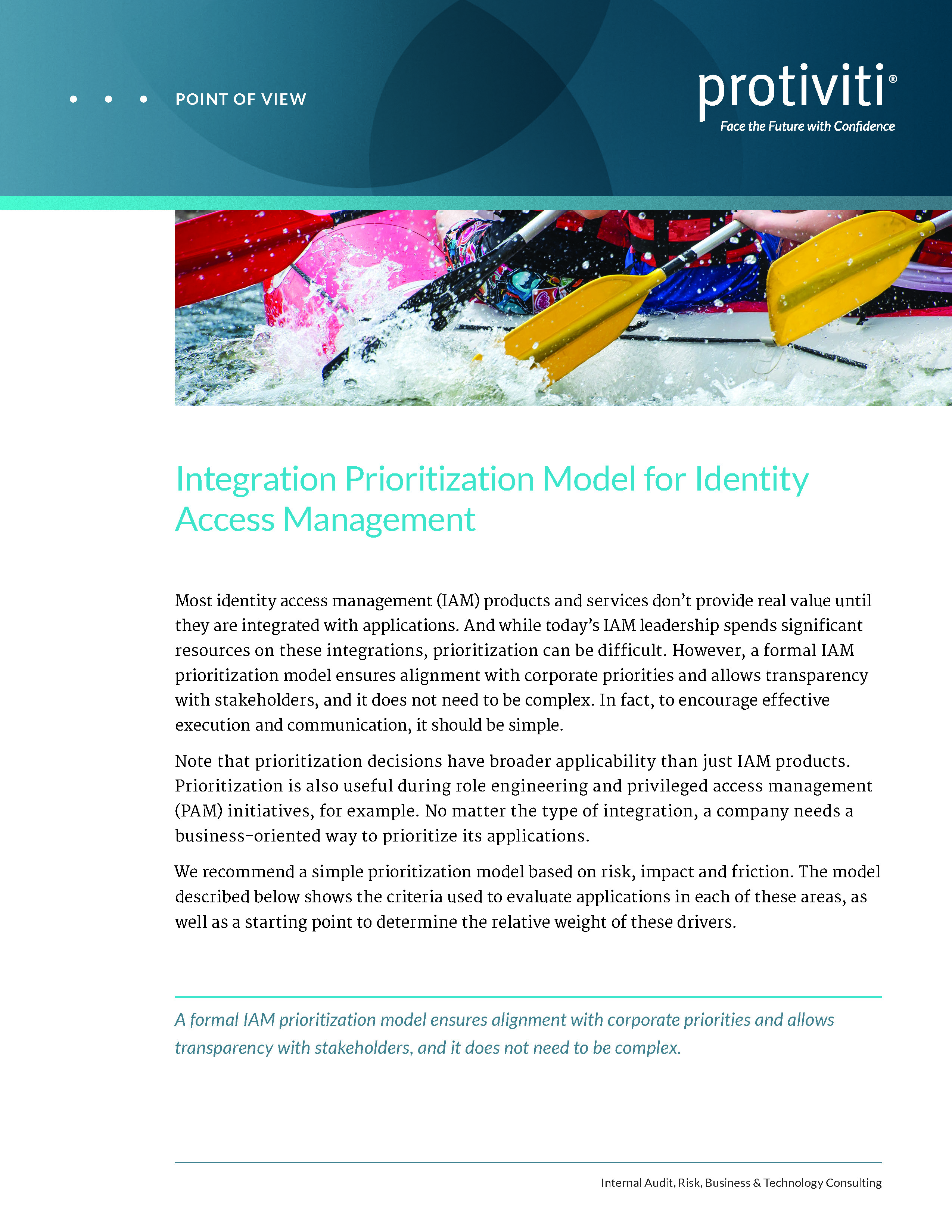 Screenshot of the first page of Integration Prioritization Model for Identity Access Management