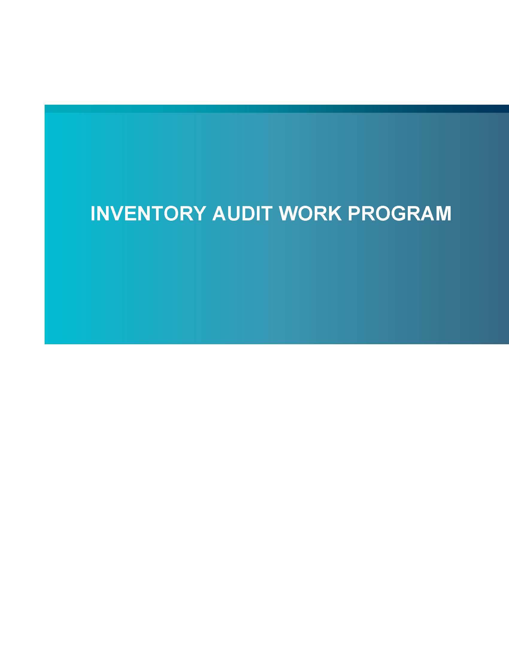 Screenshot of the first page of Inventory Audit Work Program