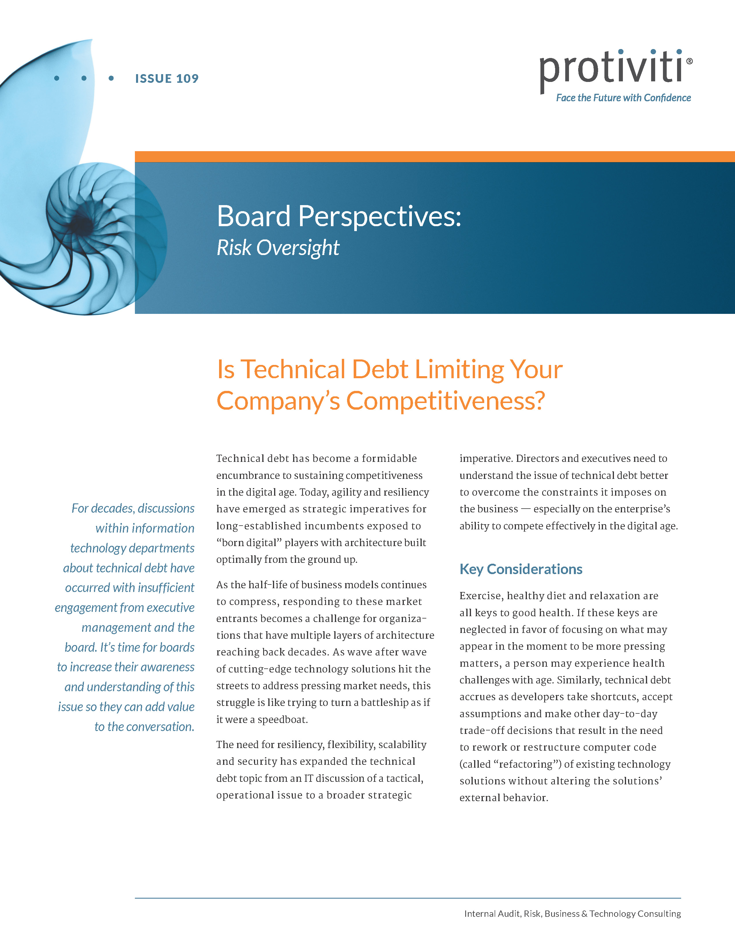 Screenshot of the first page of Is Technical Debt Limiting Your Company’s Competitiveness