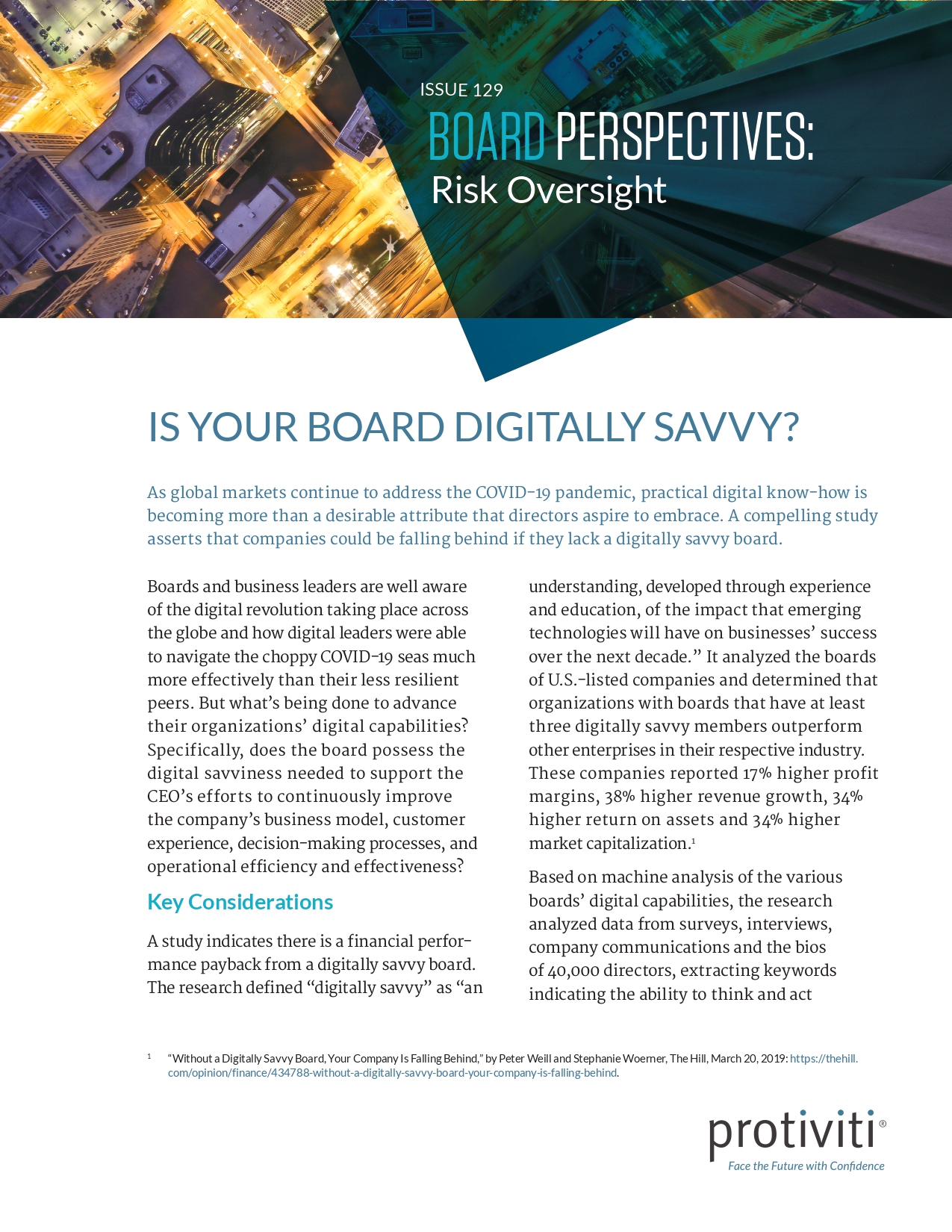 Screenshot of the first page of Is Your Board Digitally Savvy?