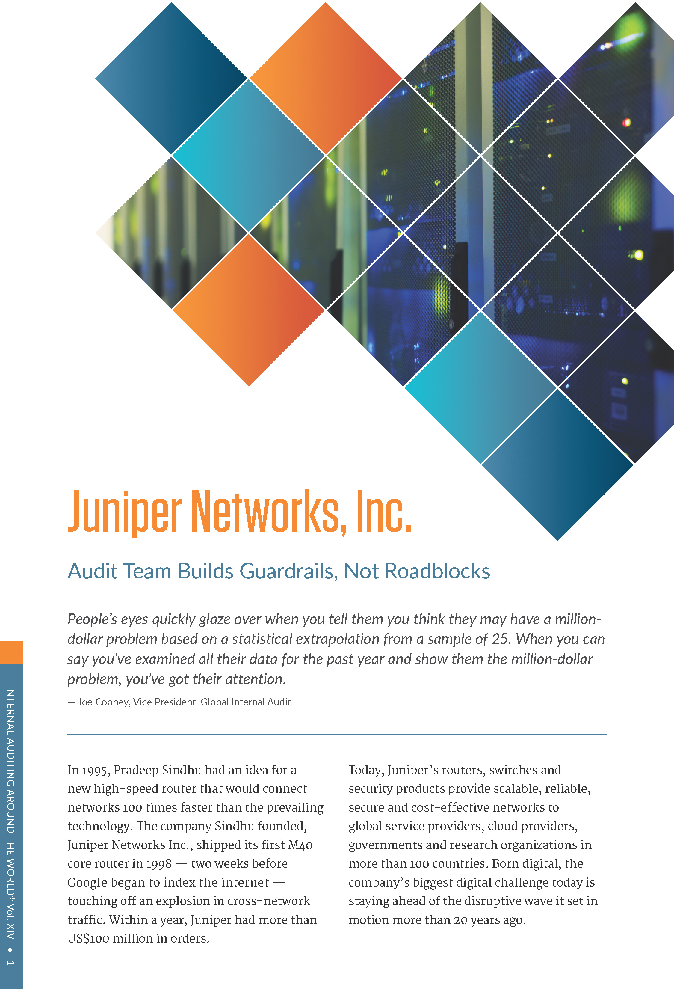 Screenshot of the first page of Juniper Networks, Inc. Audit Team Builds Guardrails, Not Roadblocks