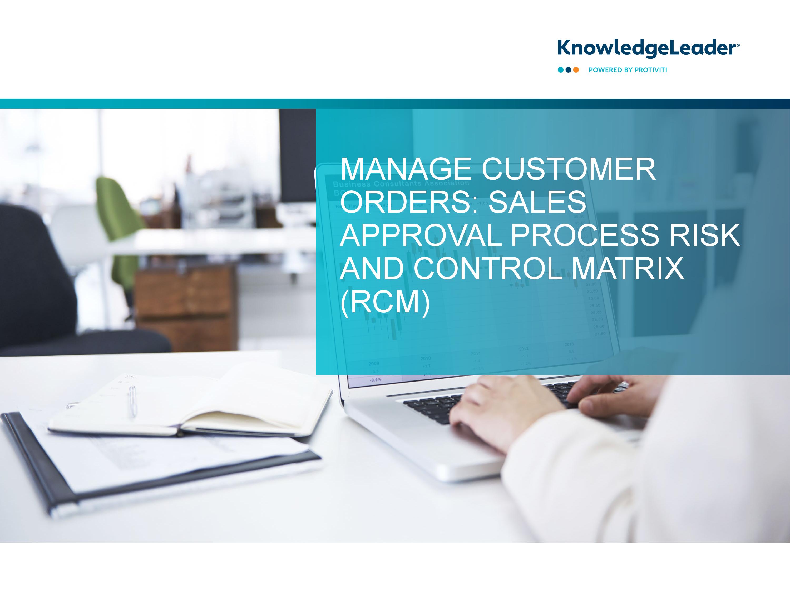 Manage Customer Orders Sales Approval Process Risk and Control Matrix (RCM)