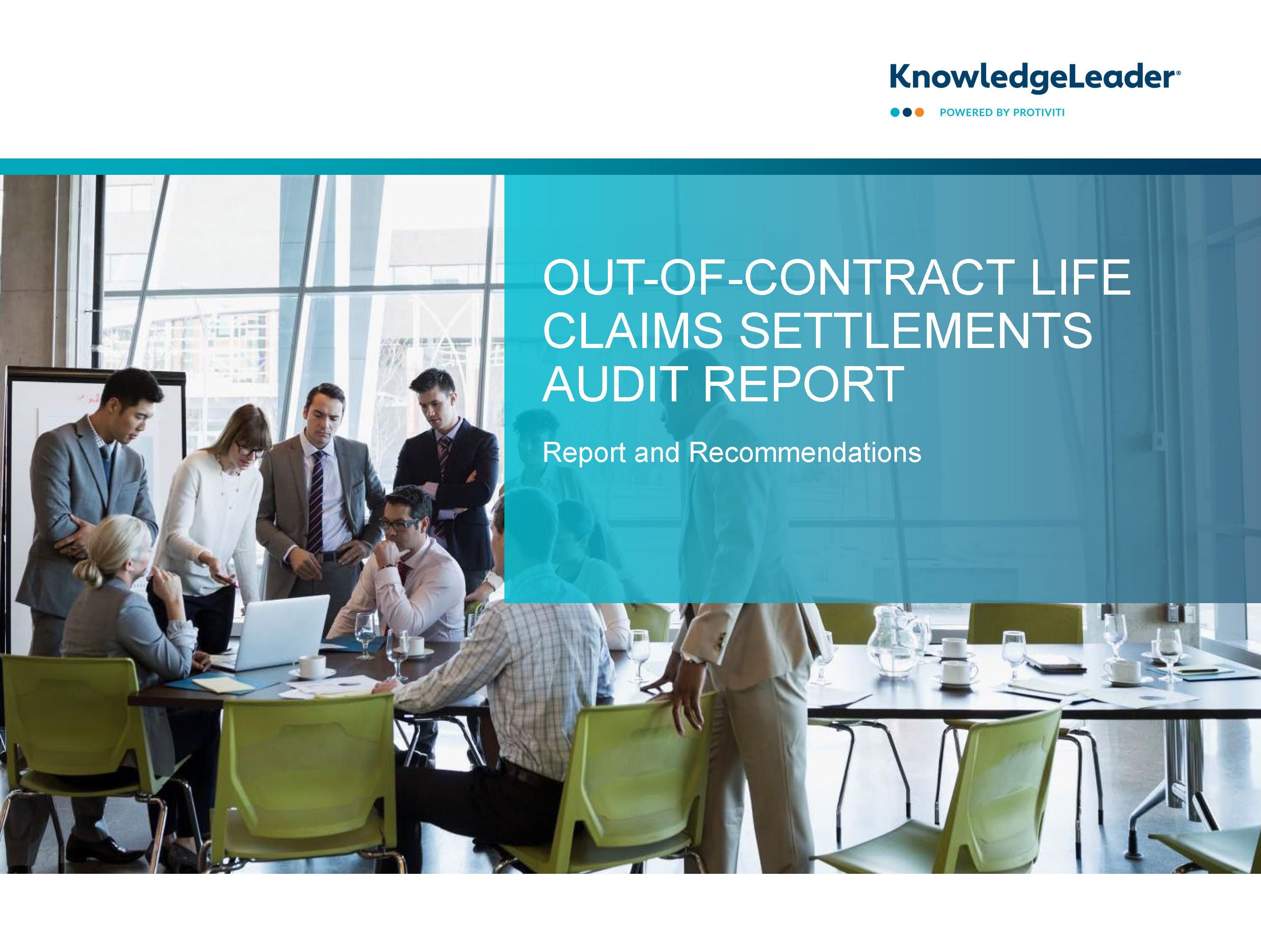 Screenshot of the first page of Out-of-Contract Life Claims Settlements Audit Report