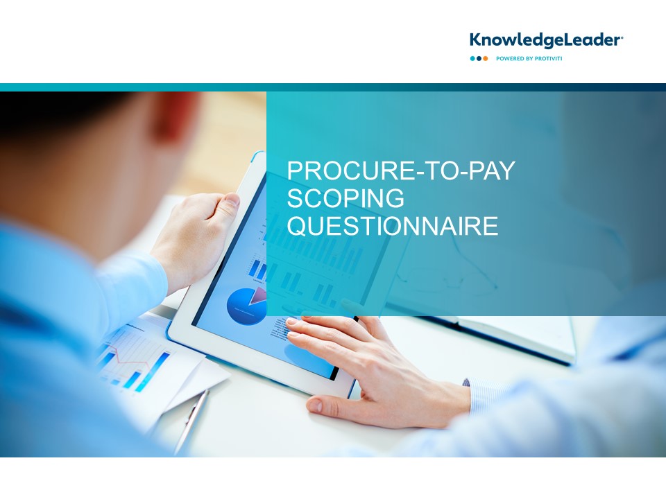 Screenshot of the first page of Procure-to-Pay Scoping Questionnaire