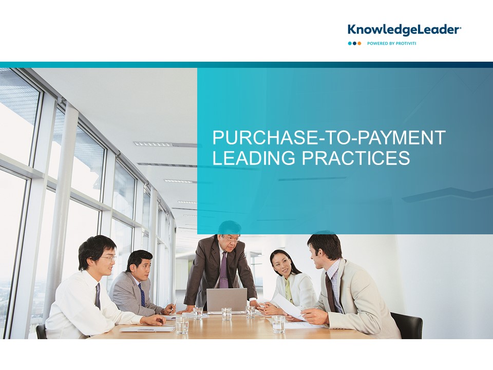 Screenshot of the first page of Purchase-to-Payment Leading Practices