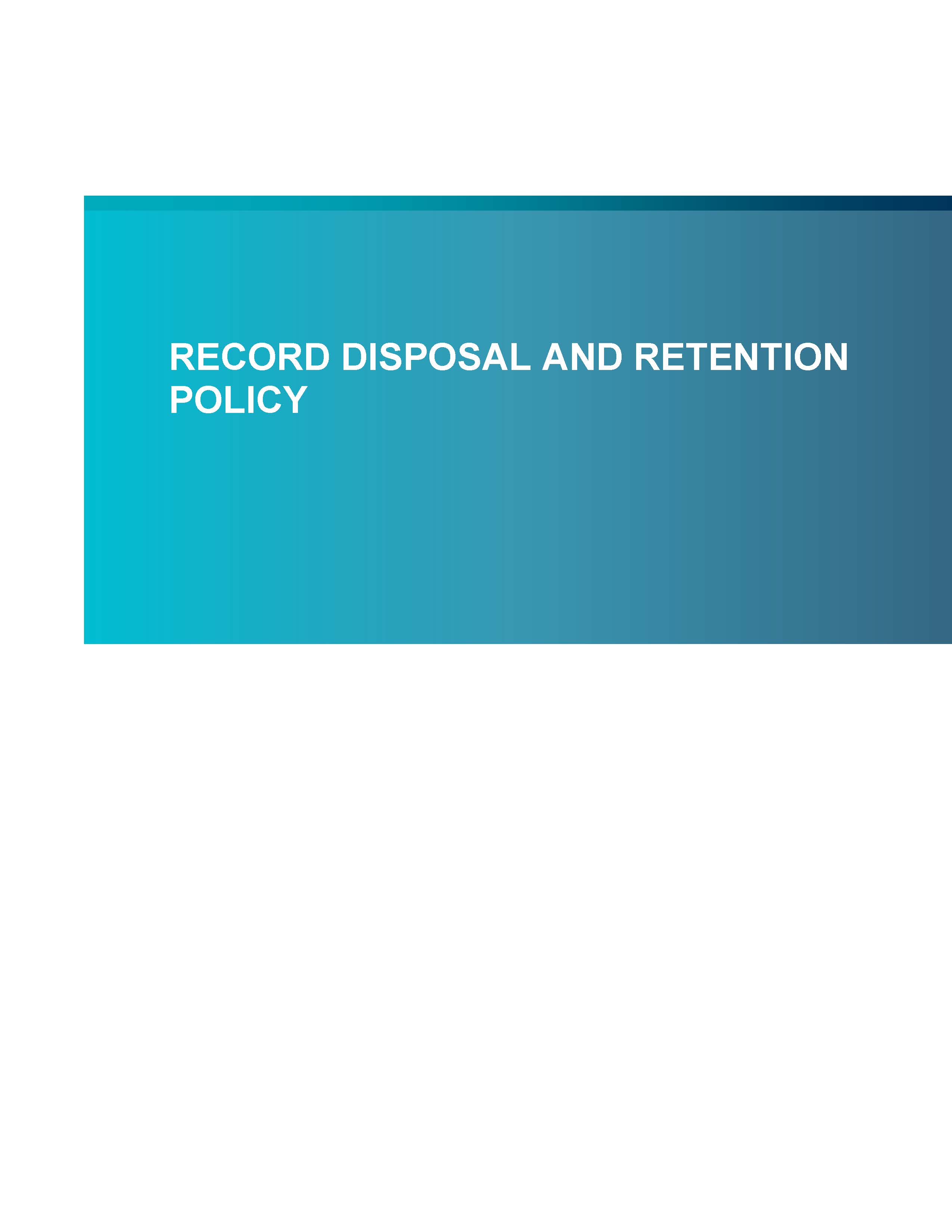 Screenshot of the first page of Record Disposal and Retention Policy