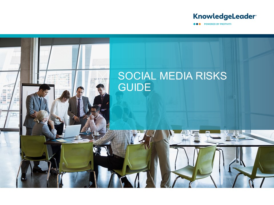 Screenshot of the first page of Social Media Risks Guide