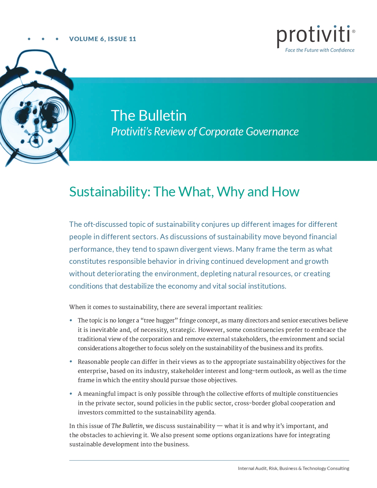 Screenshot of the first page of Sustainability - The What, Why and How