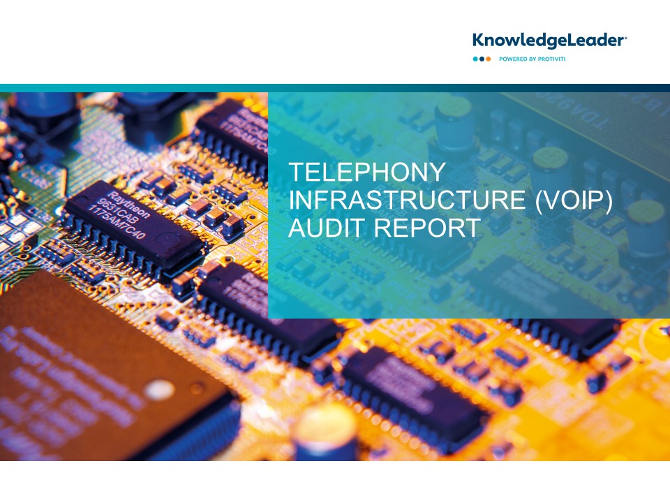 Screenshot of the first page of Telephony Infrastructure VoIP Audit Report