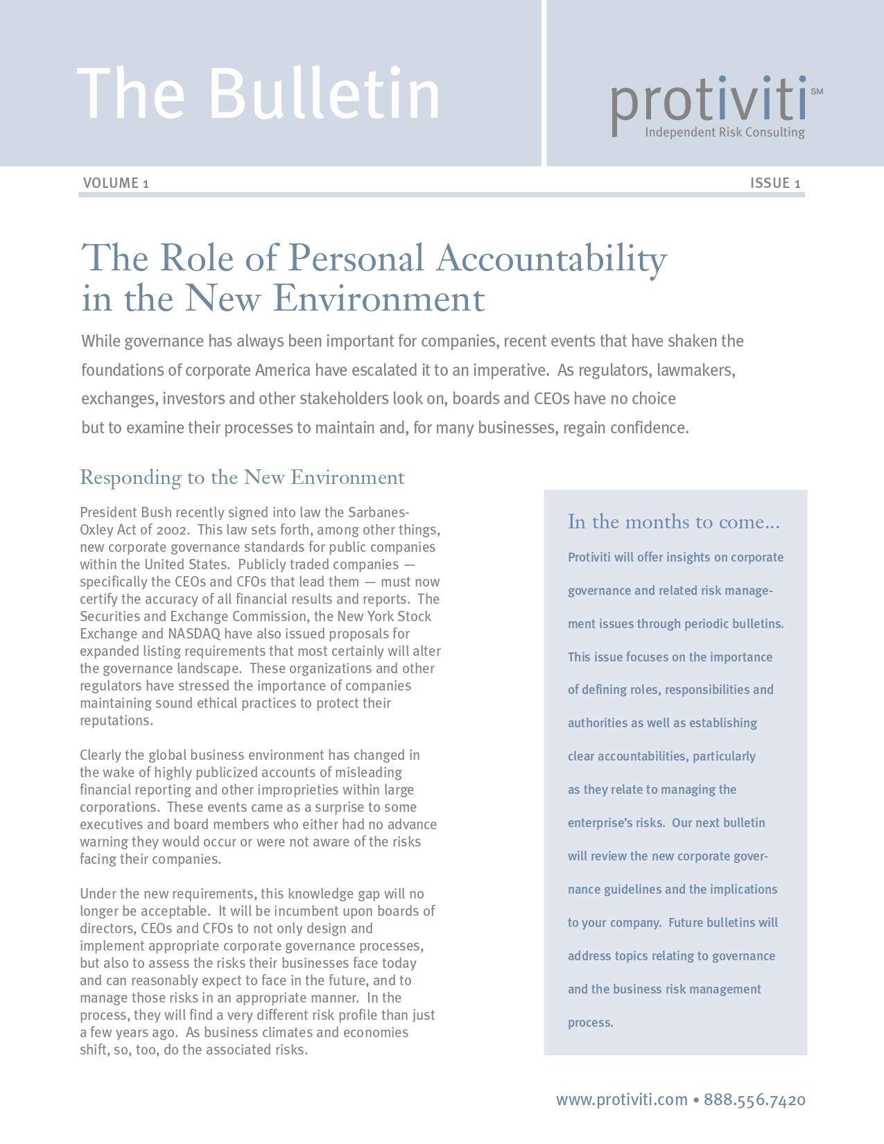 Screenshot of the first page of The Role of Personal Accountability in the New Environment