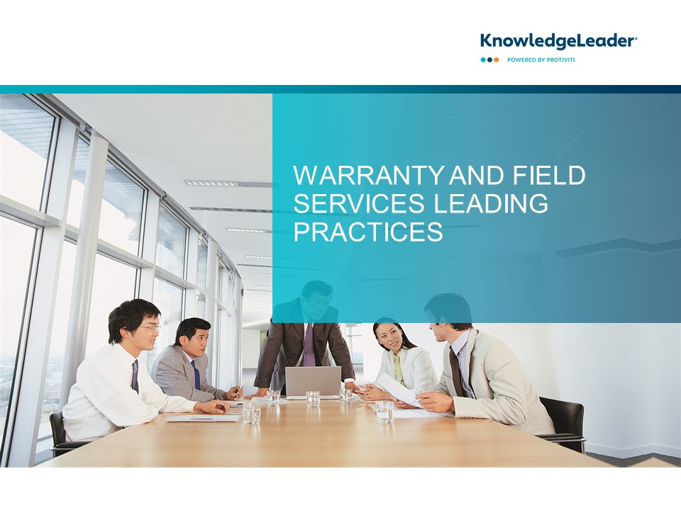 Screenshot of the first page of Warranty and Field Services Leading Practices