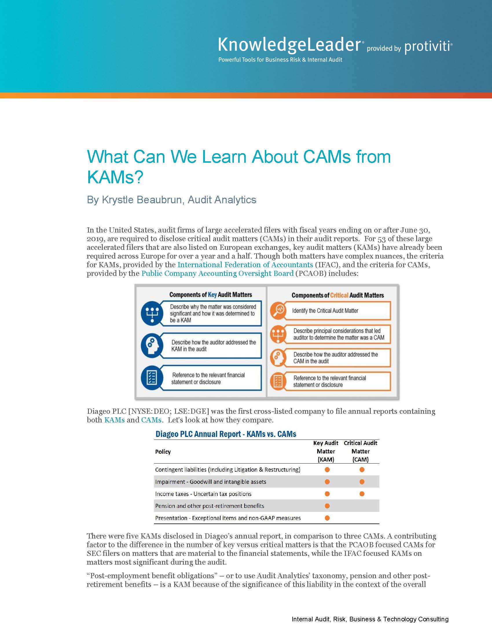 Screenshot of the first page of What Can We Learn About CAMs from KAMs?