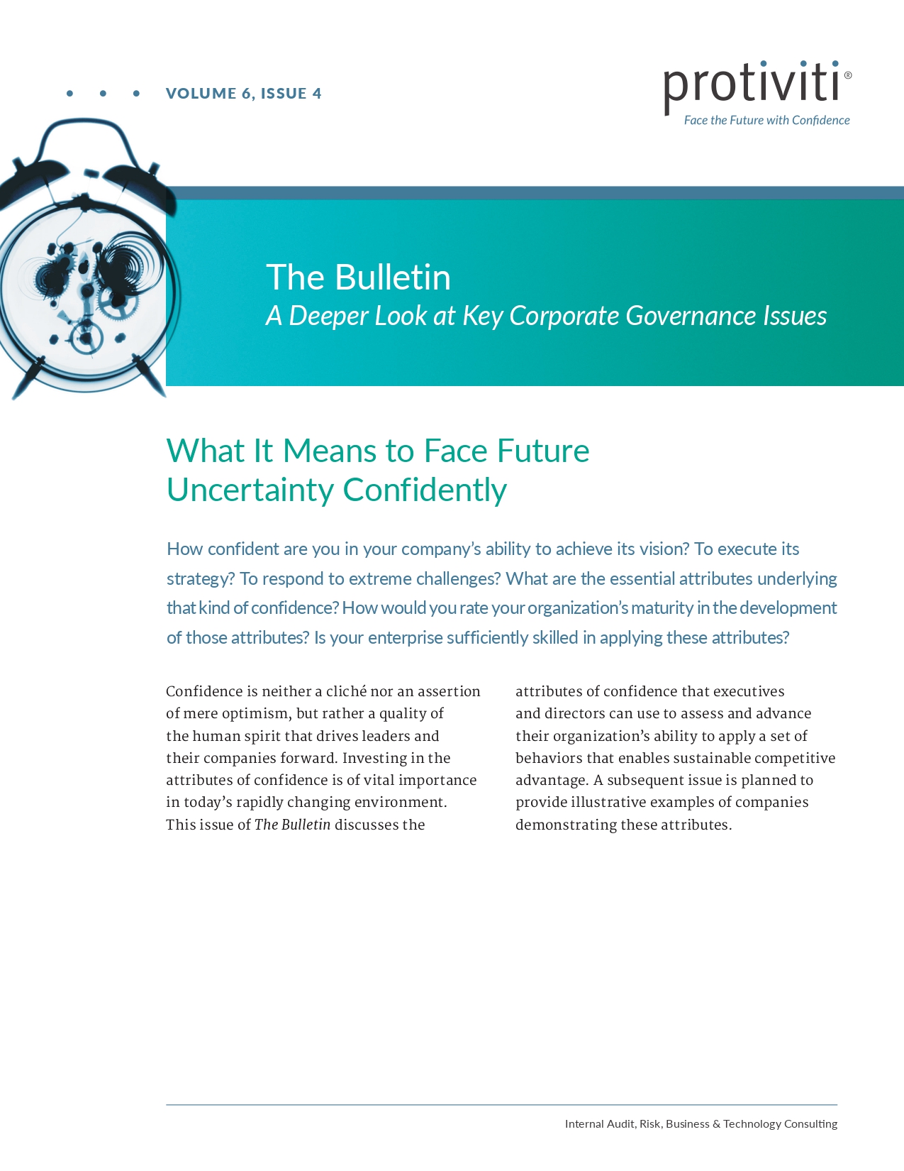 Screenshot of the first page of What It Means to Face Future Uncertainty Confidently