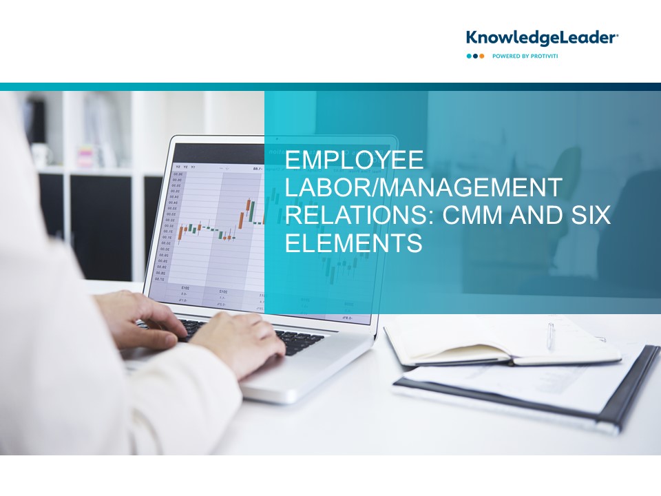 Employee Labor Management Relations - CMM and Six Elements