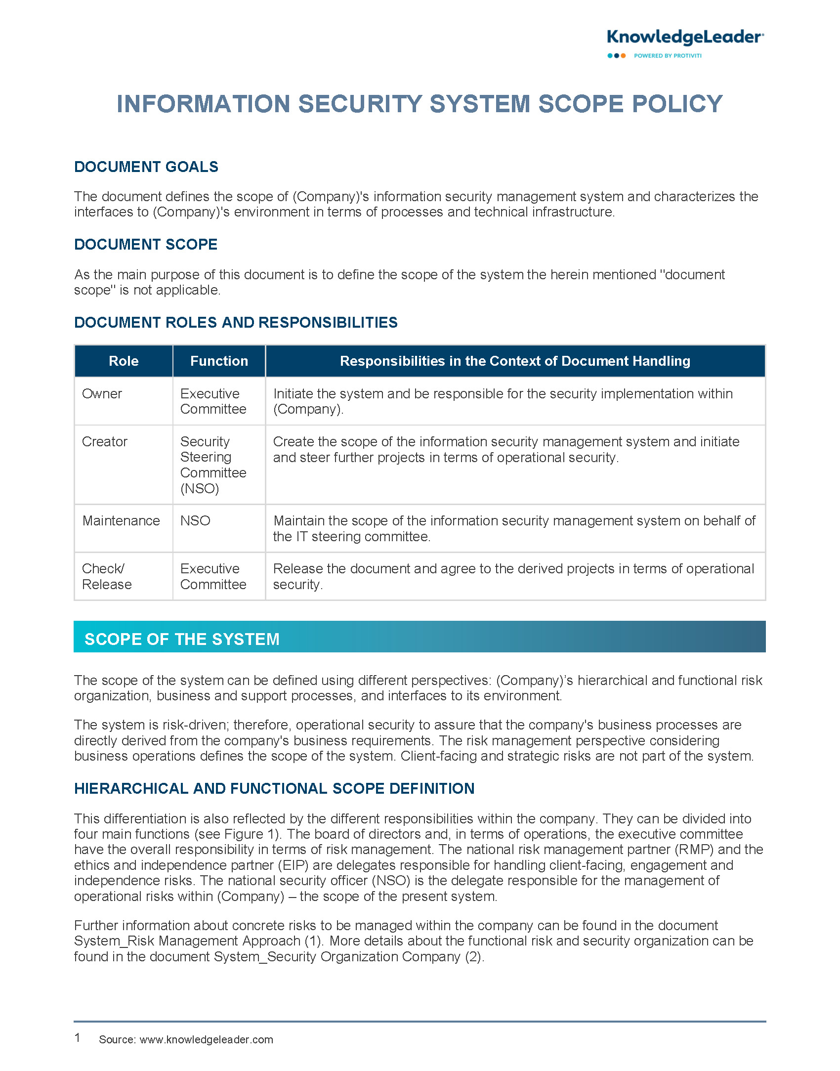 Information Security Management System Policy