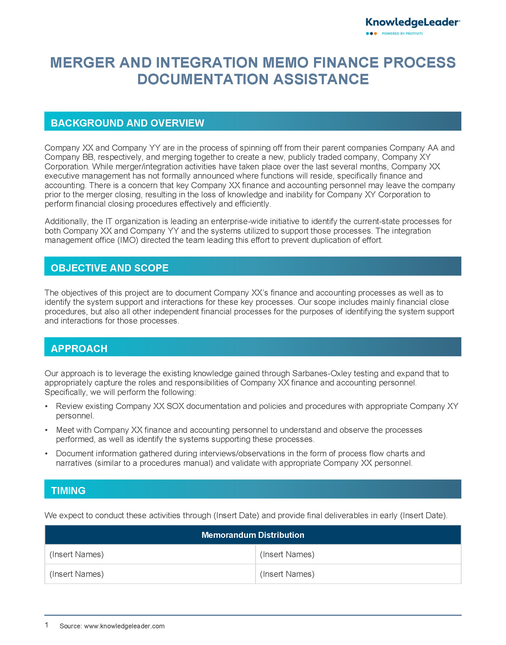 Merger Integration Memo