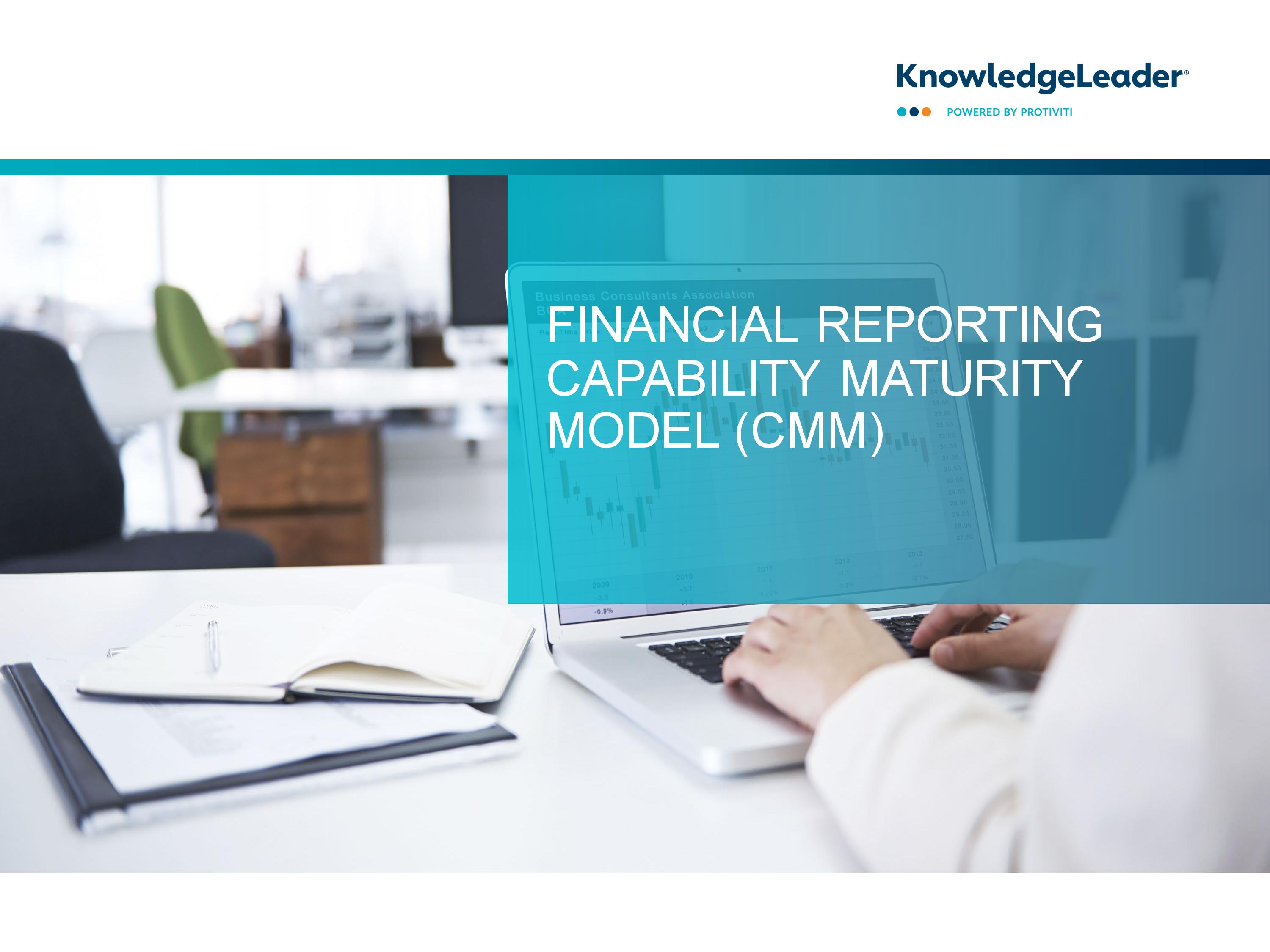 screenshot of the first page of Financial Reporting Capability Maturity Model (CMM)