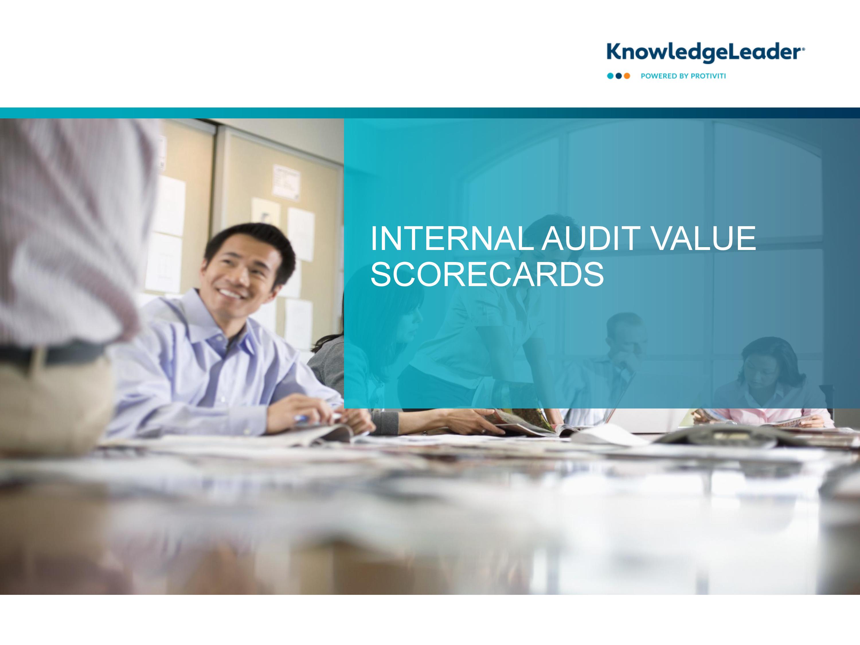 screenshot of the first page of Internal Audit Value Scorecards