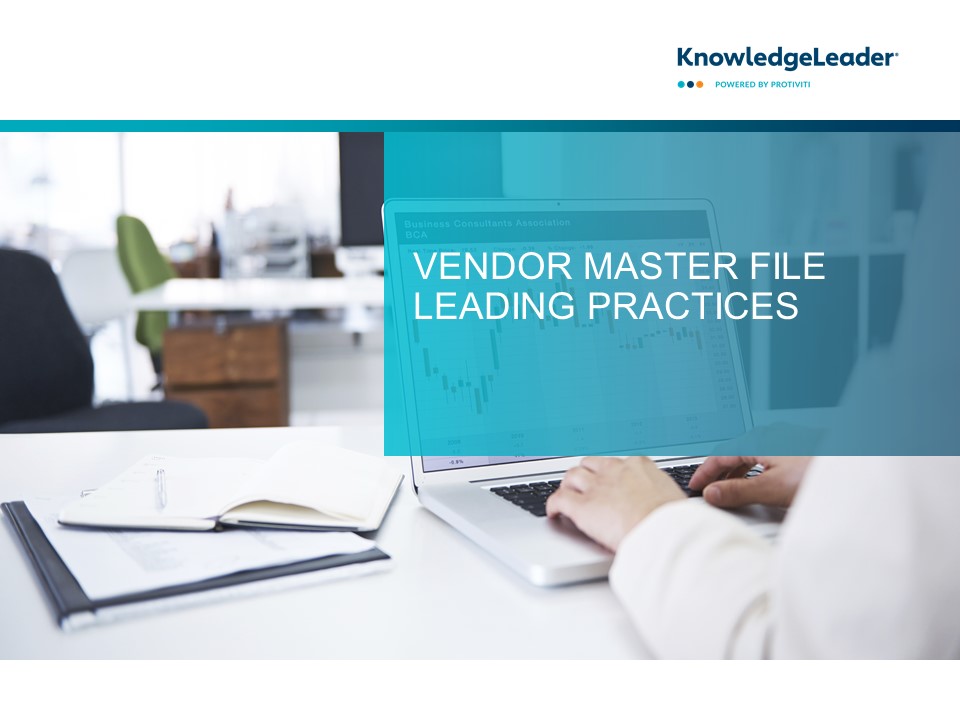 screenshot of the first page of Vendor Master File Leading Practices