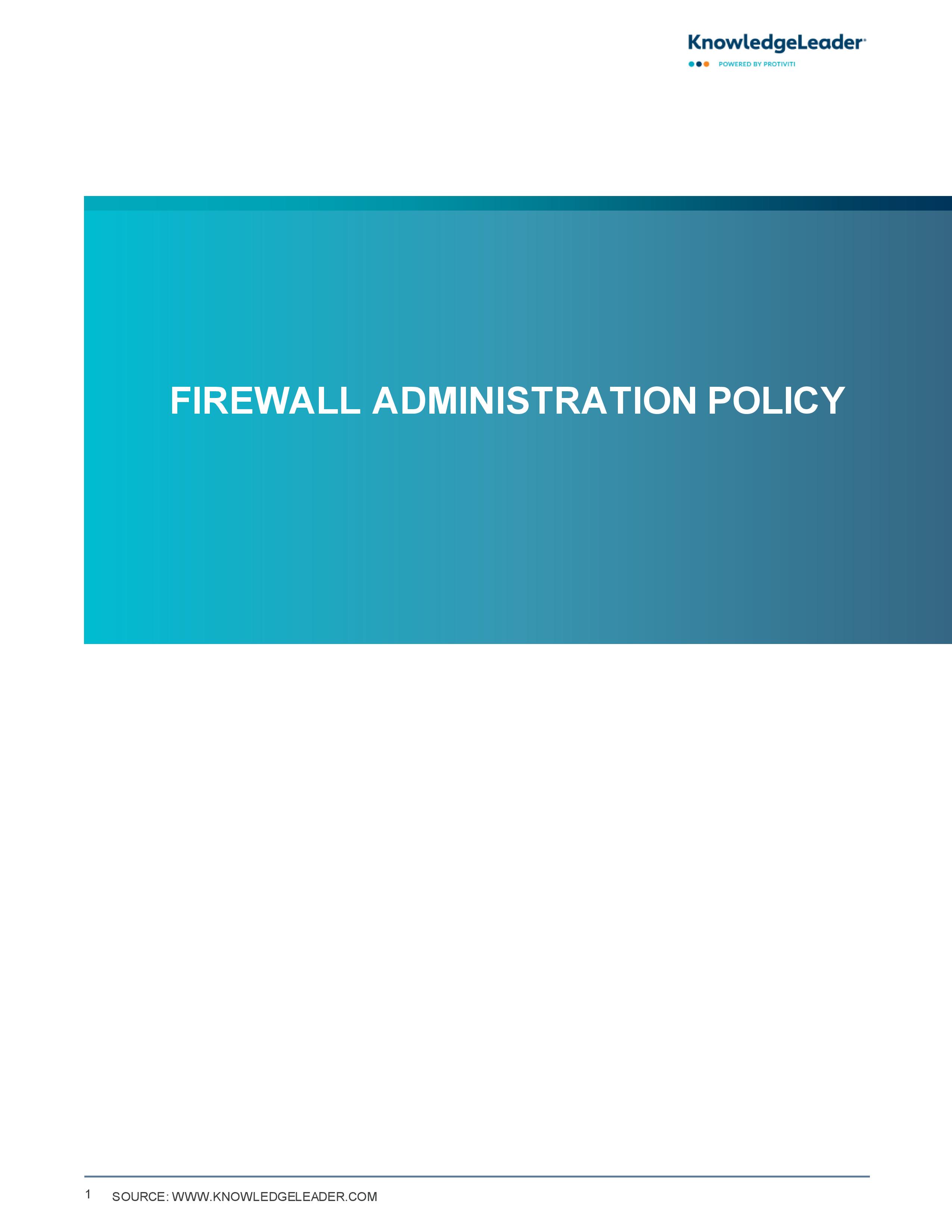 Screenshot of the first page of Firewall Administration Policy