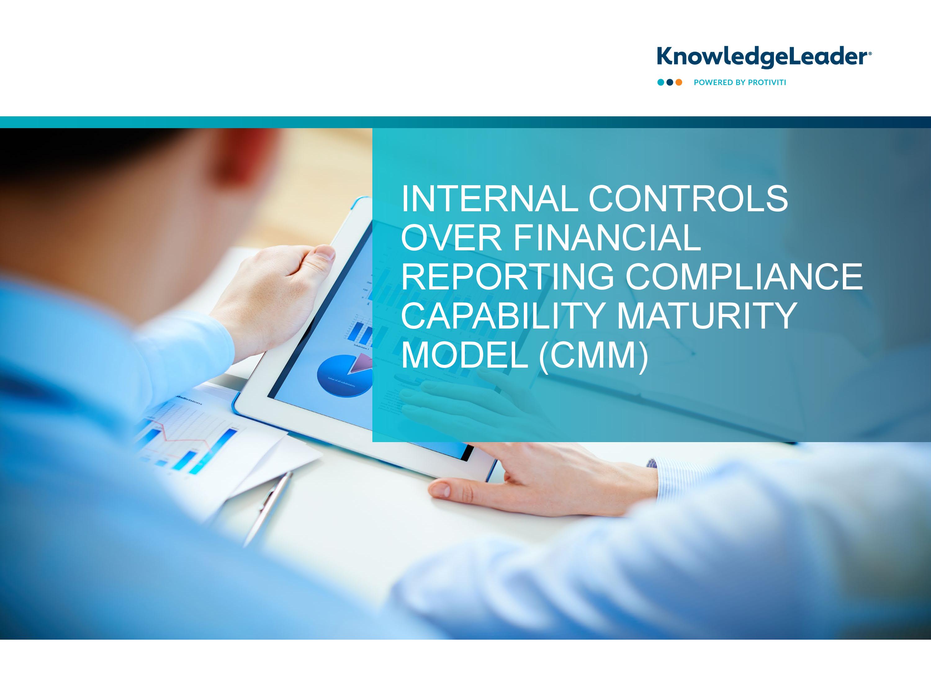 screenshot of the first page of Internal Controls Over Financial Reporting Compliance Capability Maturity Model (CMM)