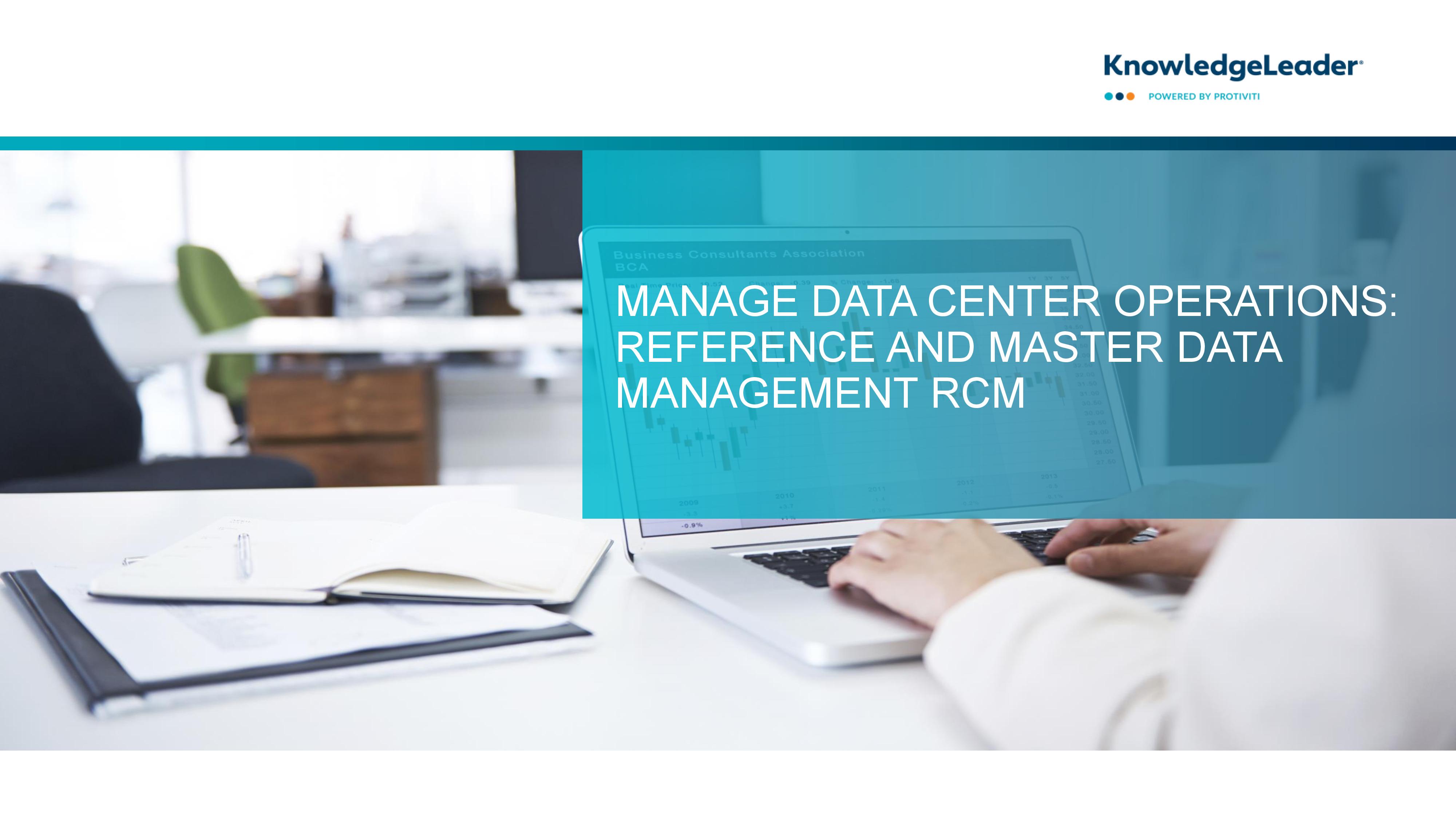 screenshot of the first page of Manage Data Center Operations: Reference and Master Data Management RCM