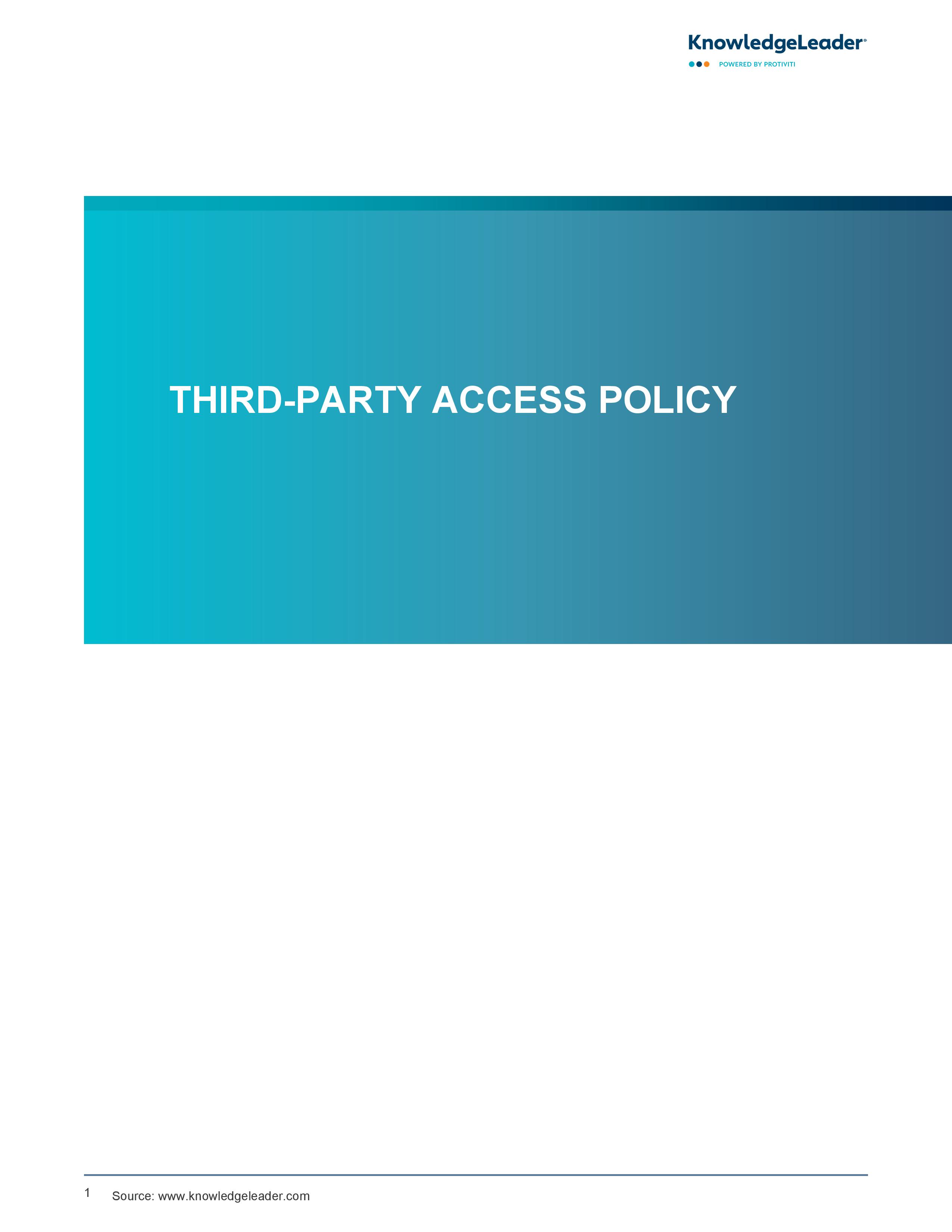 Screenshot of the First Page of Third-Party Access Policy