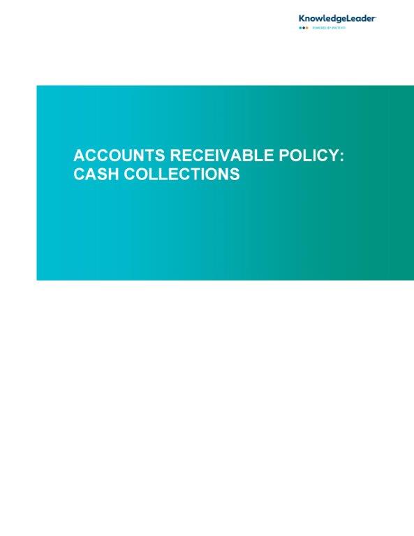 Screenshot of the first page of Accounts Receivable Policy - Cash Collections