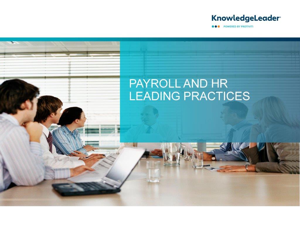 Screenshot of the first page of Payroll and HR Leading Practices