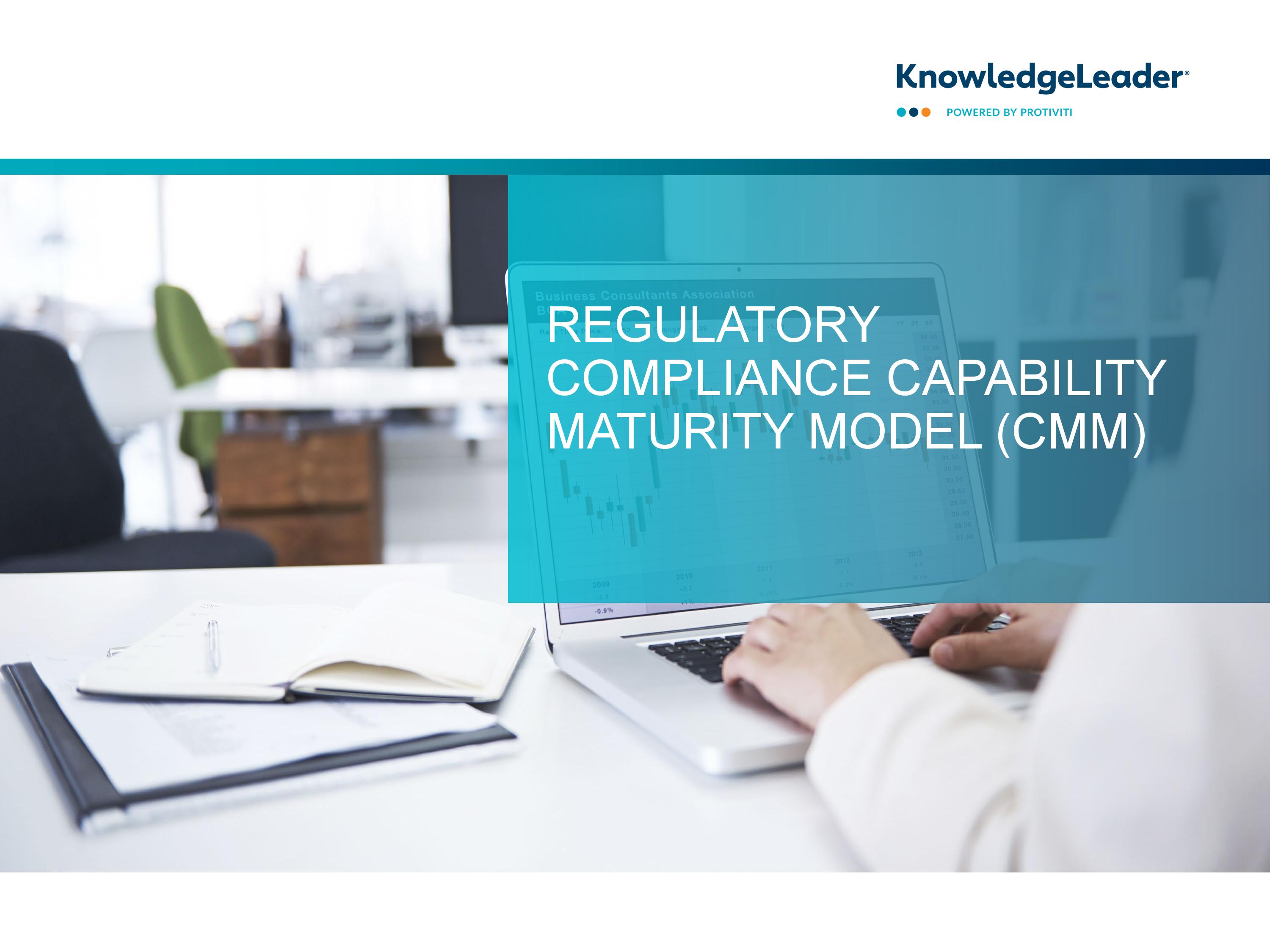 Screenshot of the First Page of Regulatory Compliance Capability Maturity Model (CMM)