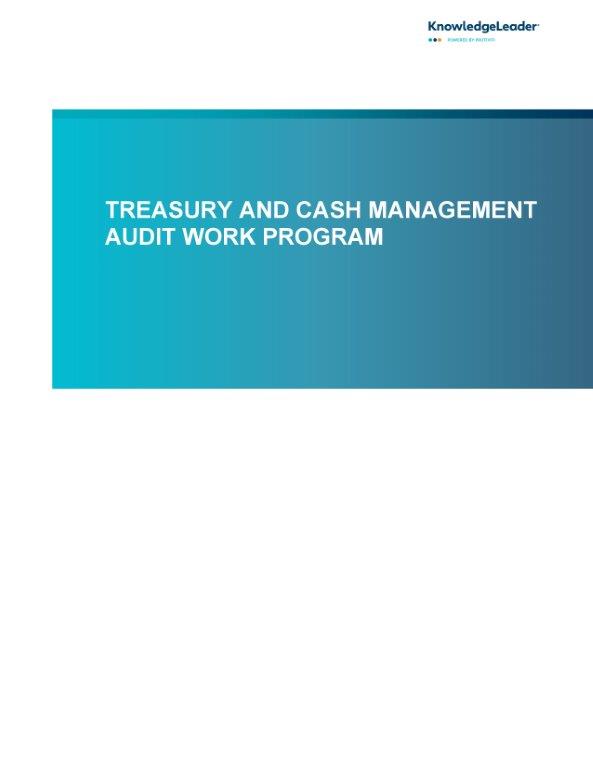 Screenshot of the first page of Treasury and Cash Management Audit Work Program